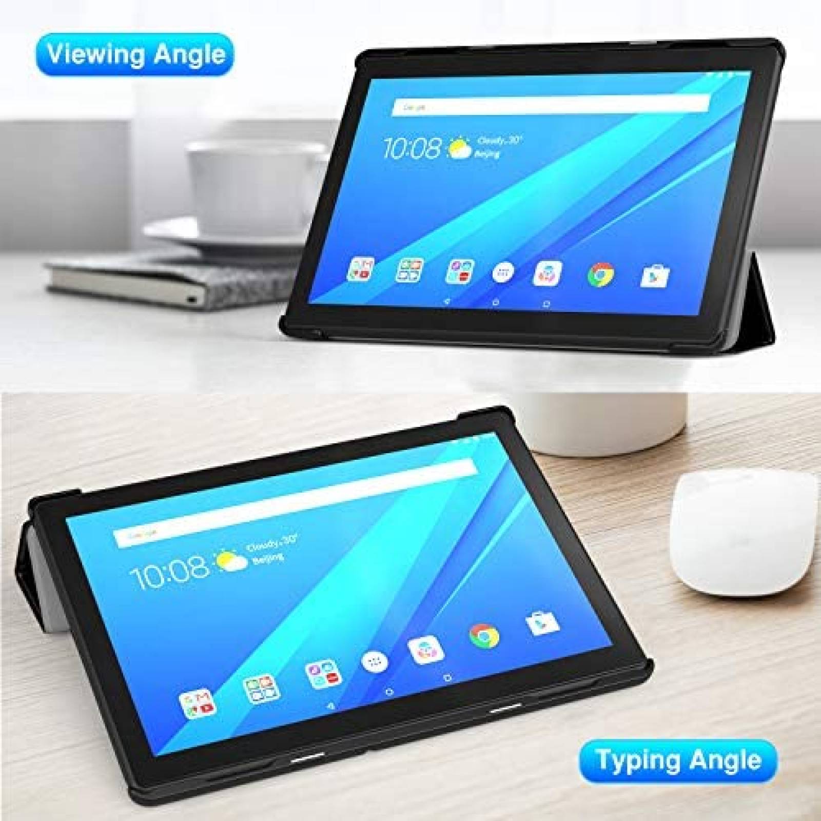 Funda Triple MoKo para Lenovo Tab E10 de 10.1'' -Negro