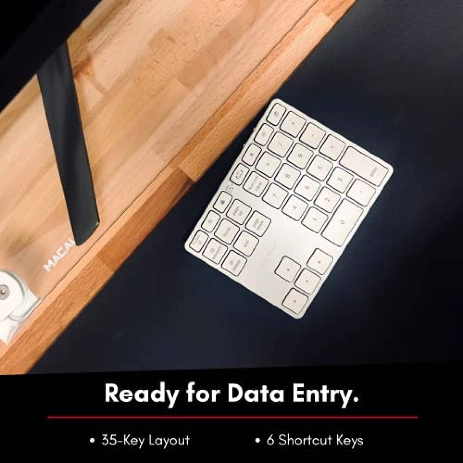 Teclado Numerico Macally Bluetooth de 35 Teclas -Plata