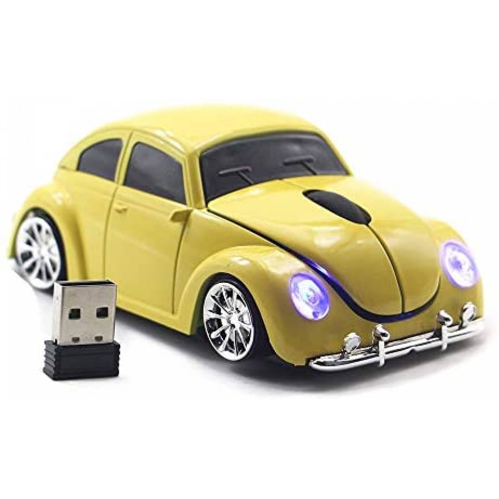 Mouse FASBEL Inalambrico de VW Beetle para PC -Amarillo
