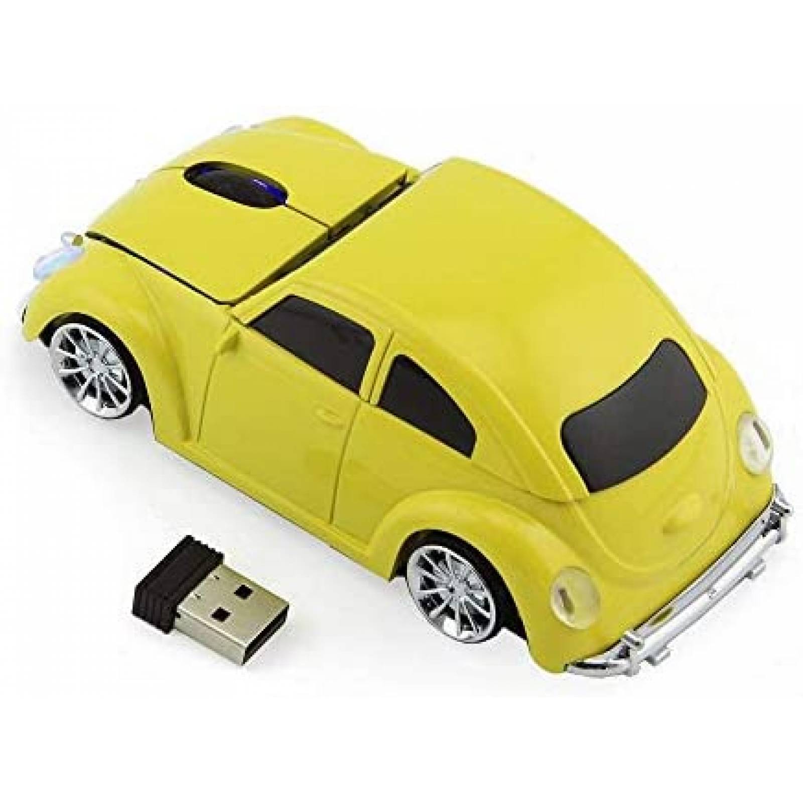 Mouse FASBEL Inalambrico de VW Beetle para PC -Amarillo