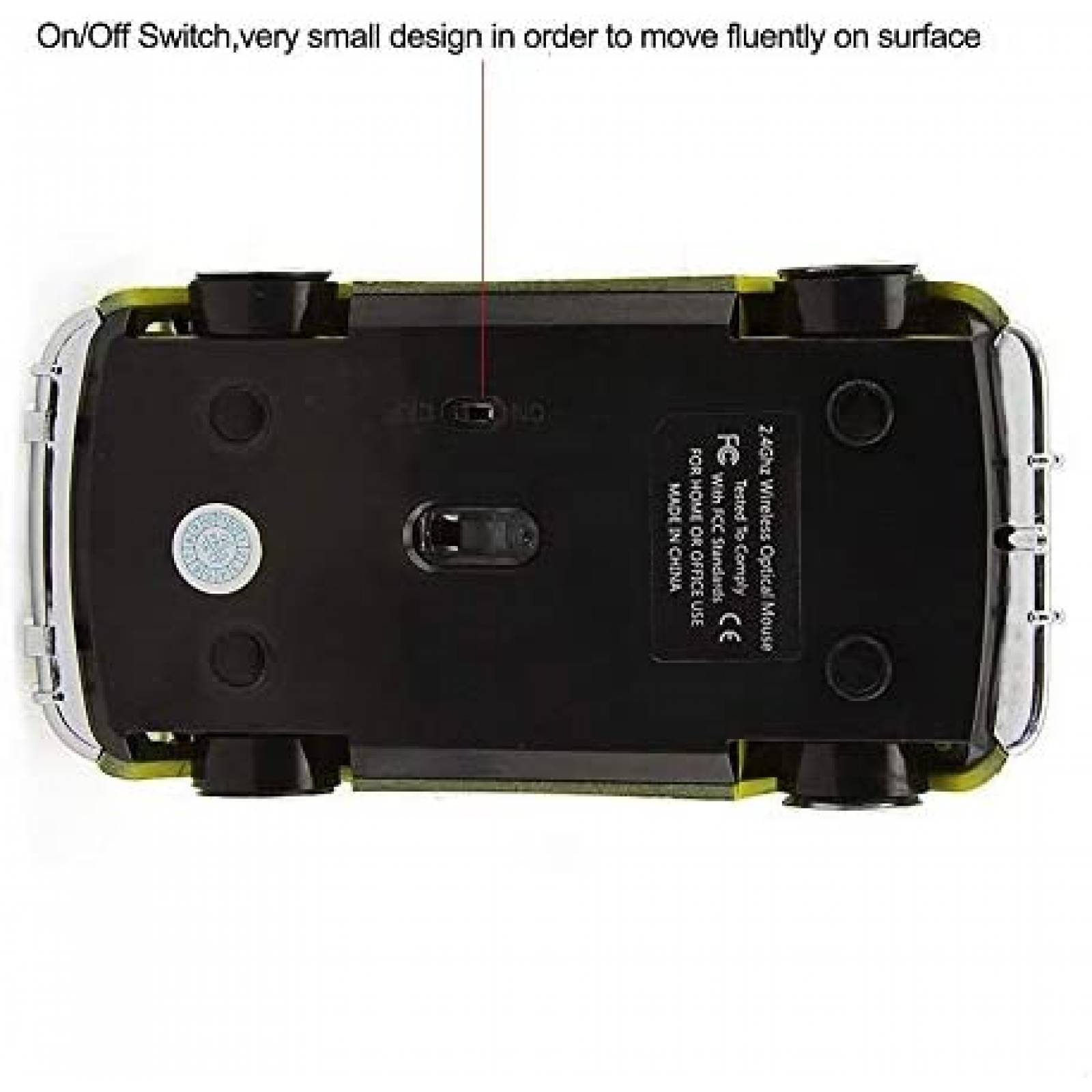 Mouse FASBEL Inalambrico de VW Beetle para PC -Amarillo