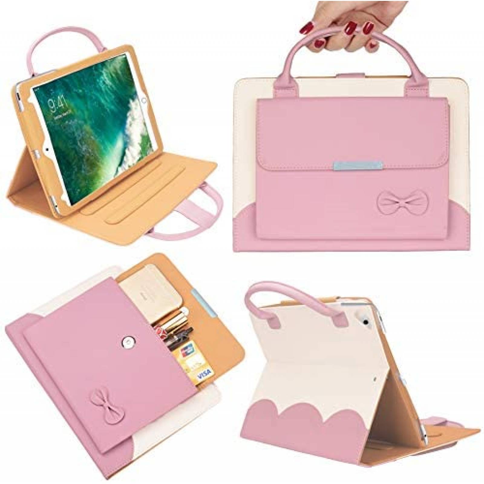 Funda de Bolso FEENM para iPad Pro de 11''cde Piel -Rosa