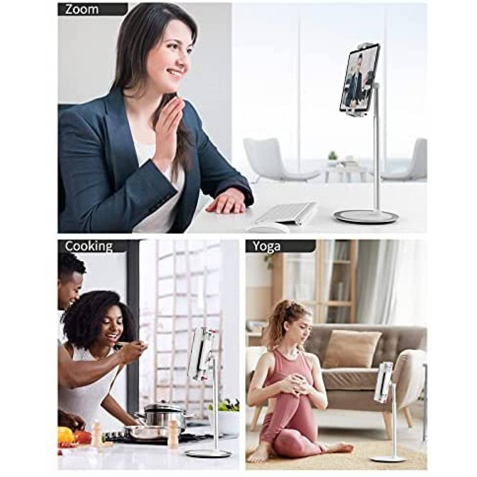 Stand de Piso SAIJI para Tablet Universal 4.7"-12.9" -Plata