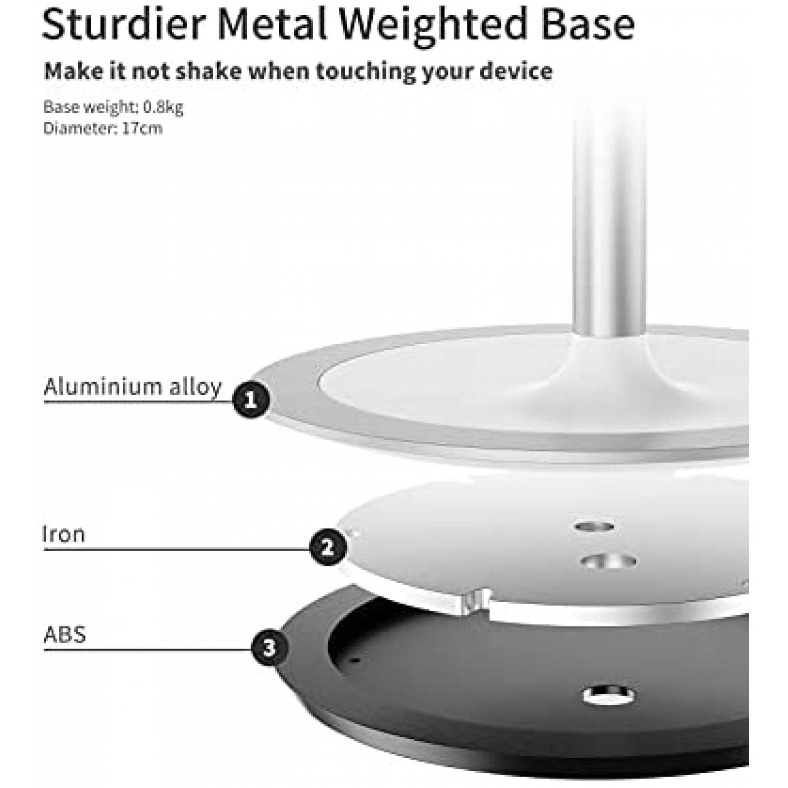 Stand de Piso SAIJI para Tablet Universal 4.7"-12.9" -Plata