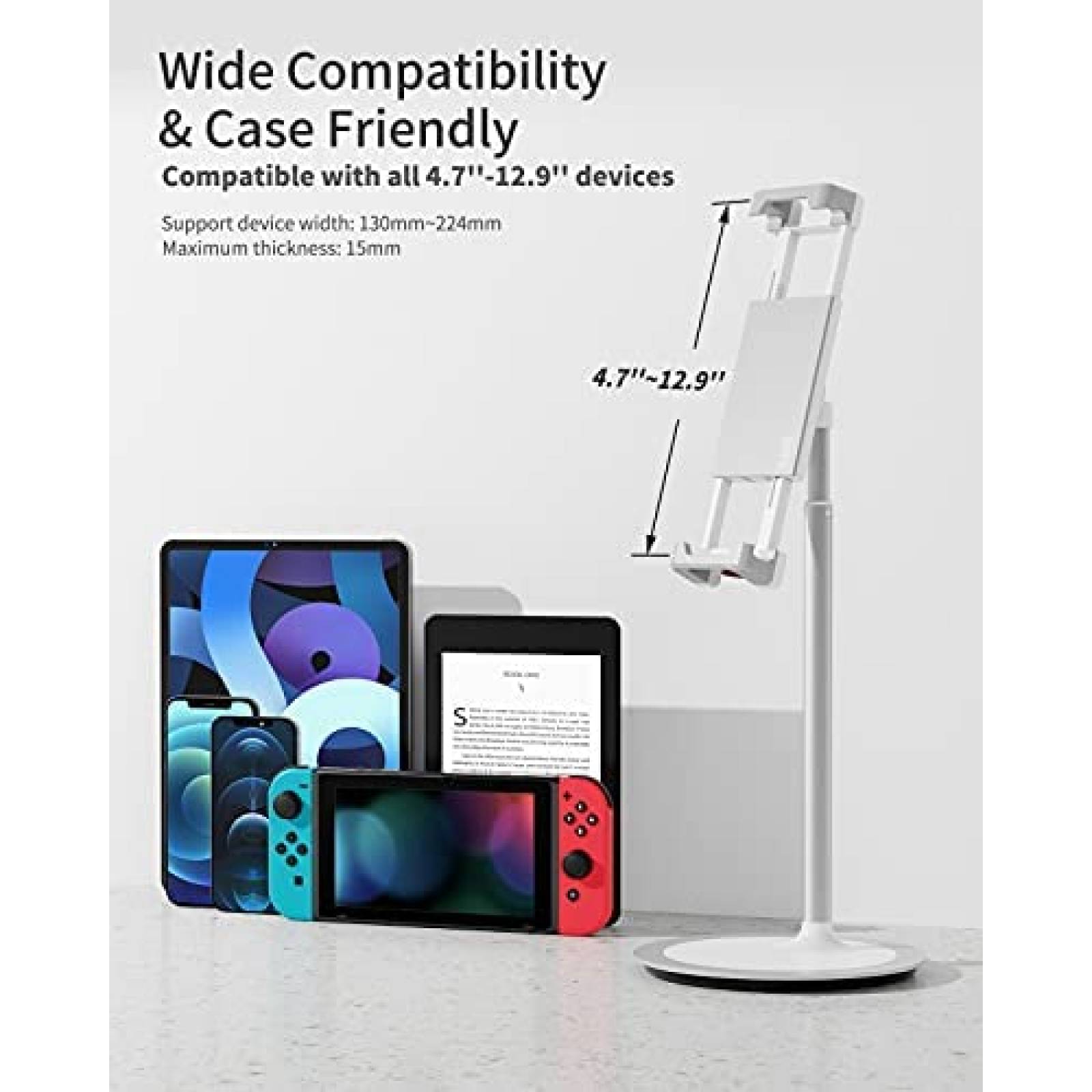 Stand de Piso SAIJI para Tablet Universal 4.7"-12.9" -Plata