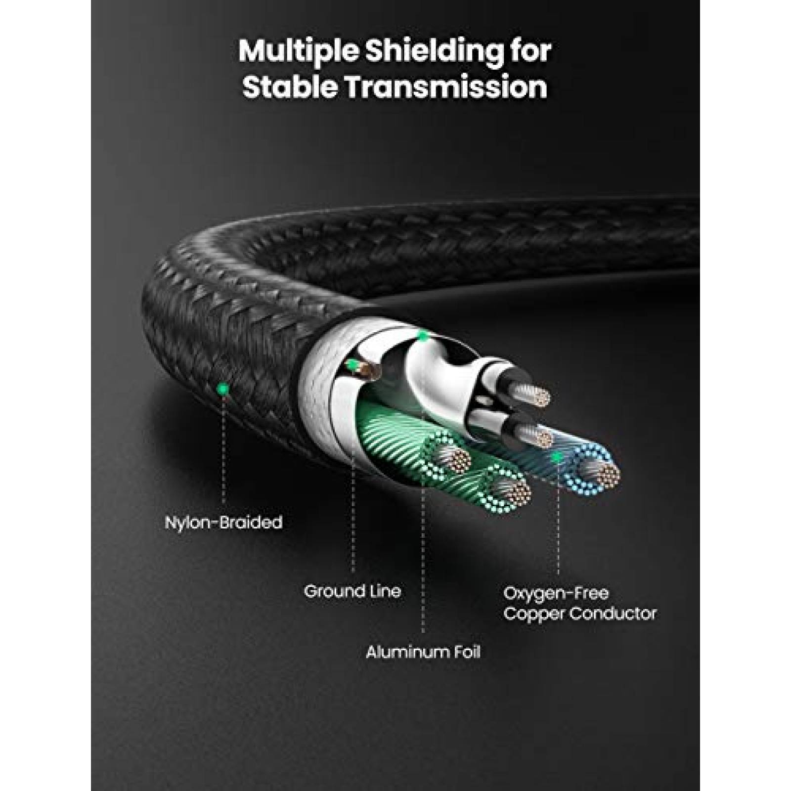 Cable USB UGREEN USB a Mini B 2 Piezas -Gris/Negro