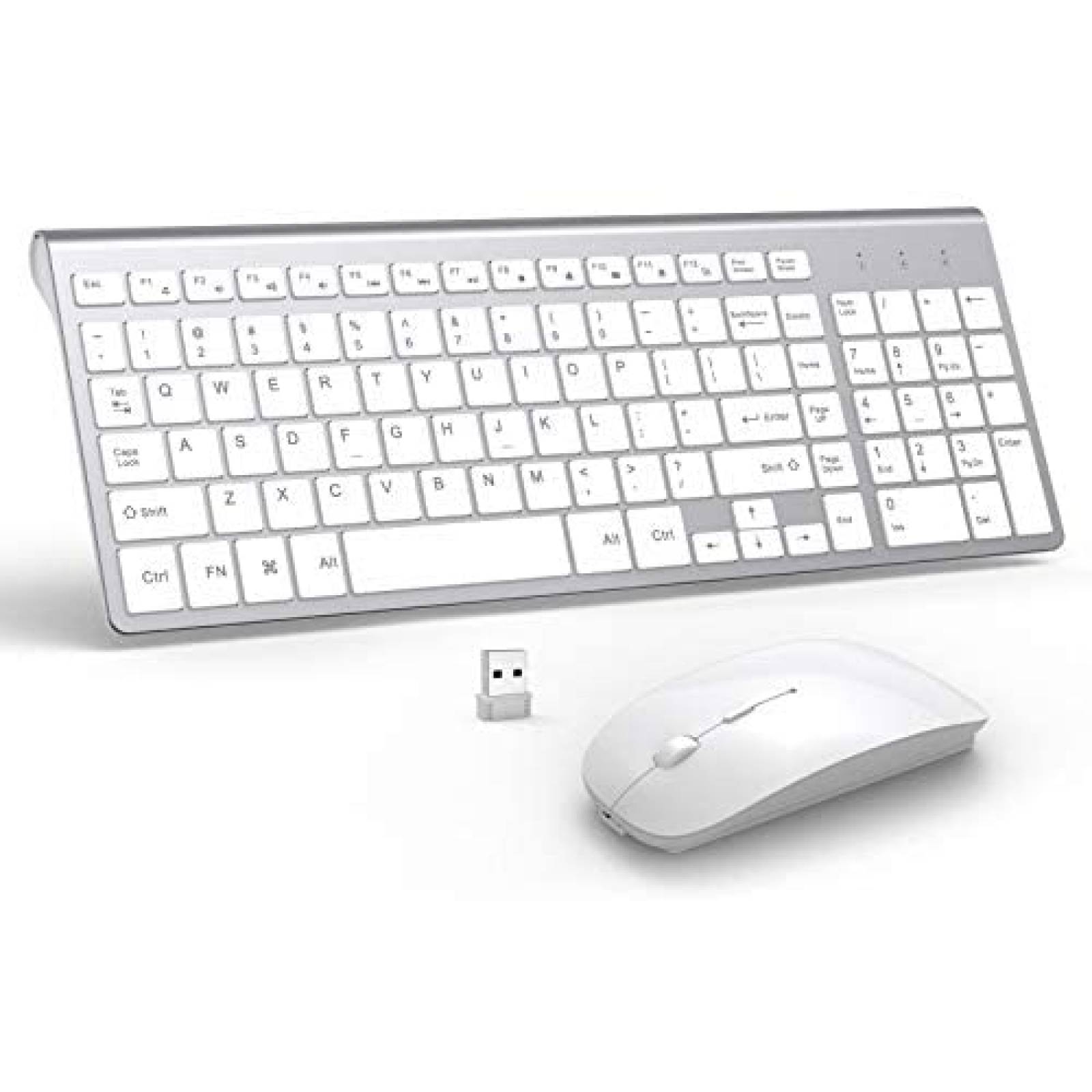 Teclado y Mouse GAMCATZ Inalambricos para Macbook -Blanco