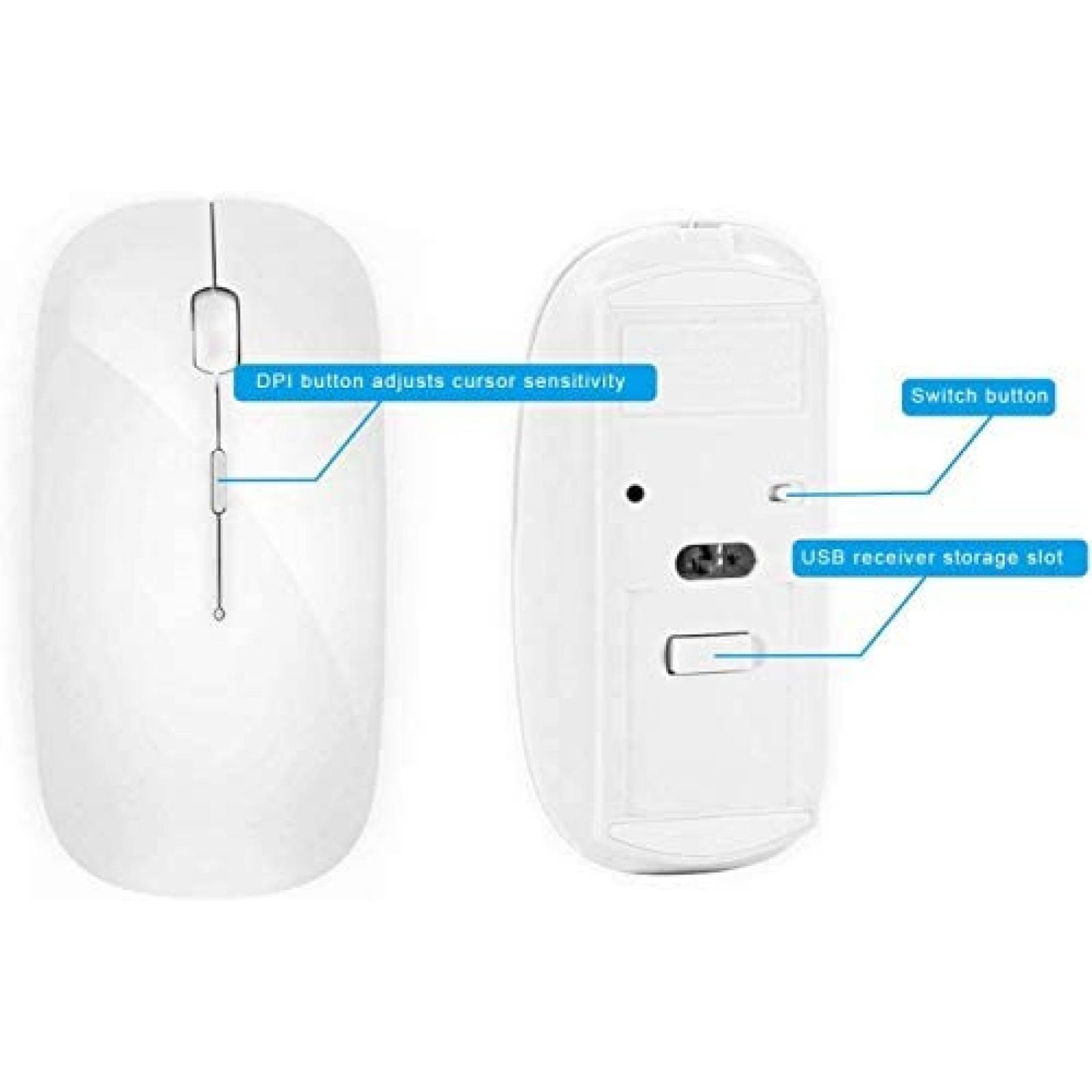 Teclado y Mouse GAMCATZ Inalambricos para Macbook -Blanco