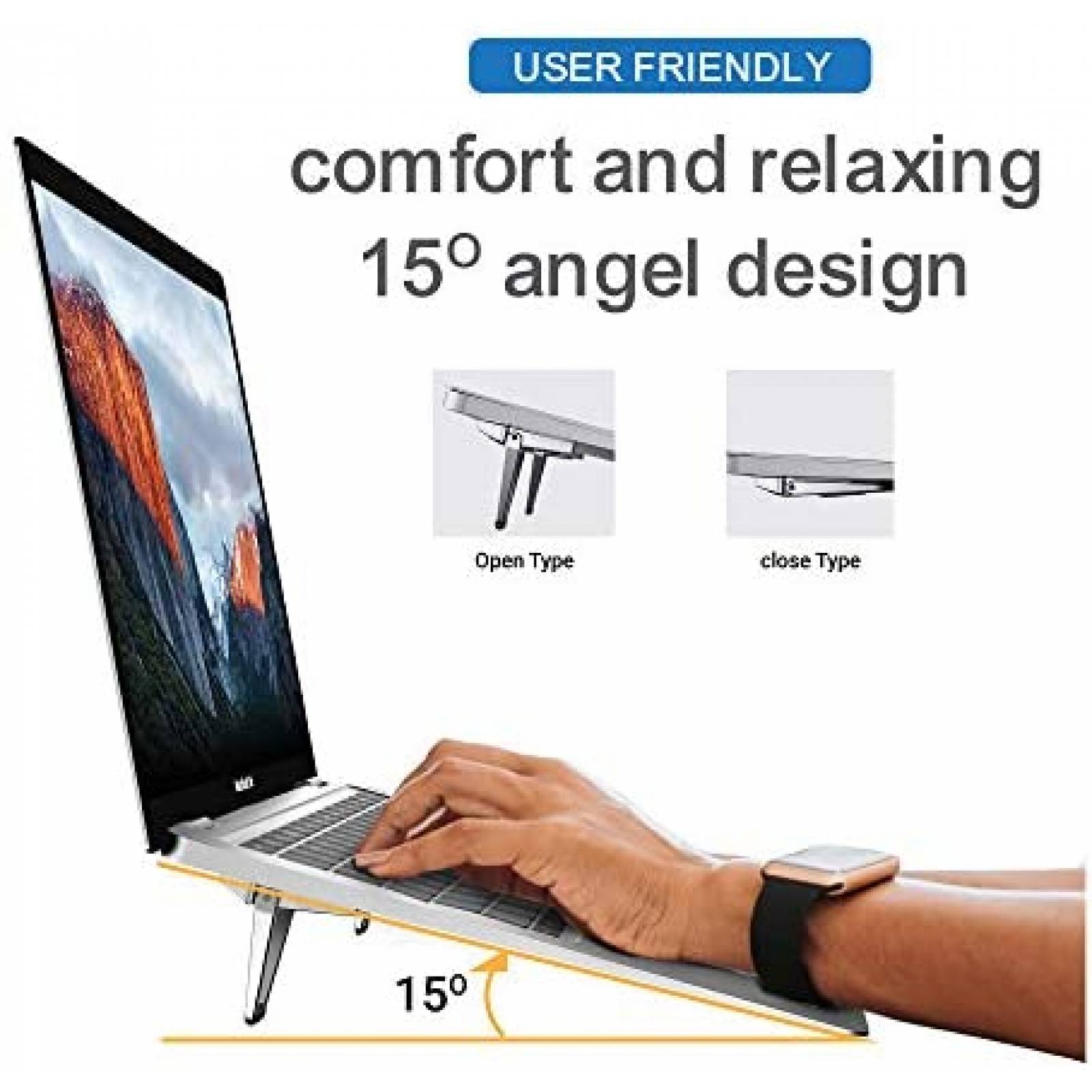 Soportes para Laptop GEN1 2 Pzs Aluminio Ajustable -Plateado