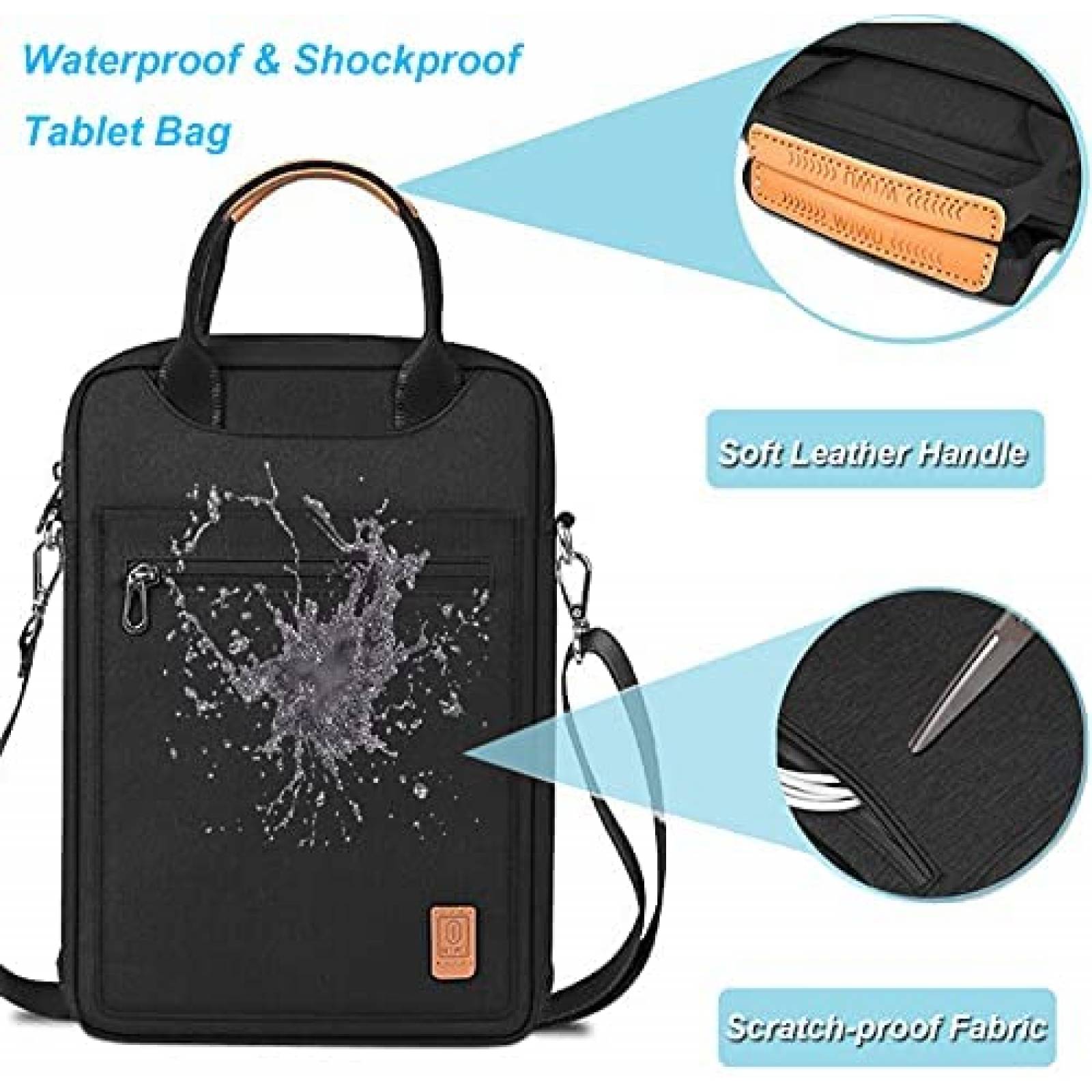 Maletin Teastar WIWU 11.4"x8.5"x1.9" Impermeable -Negro