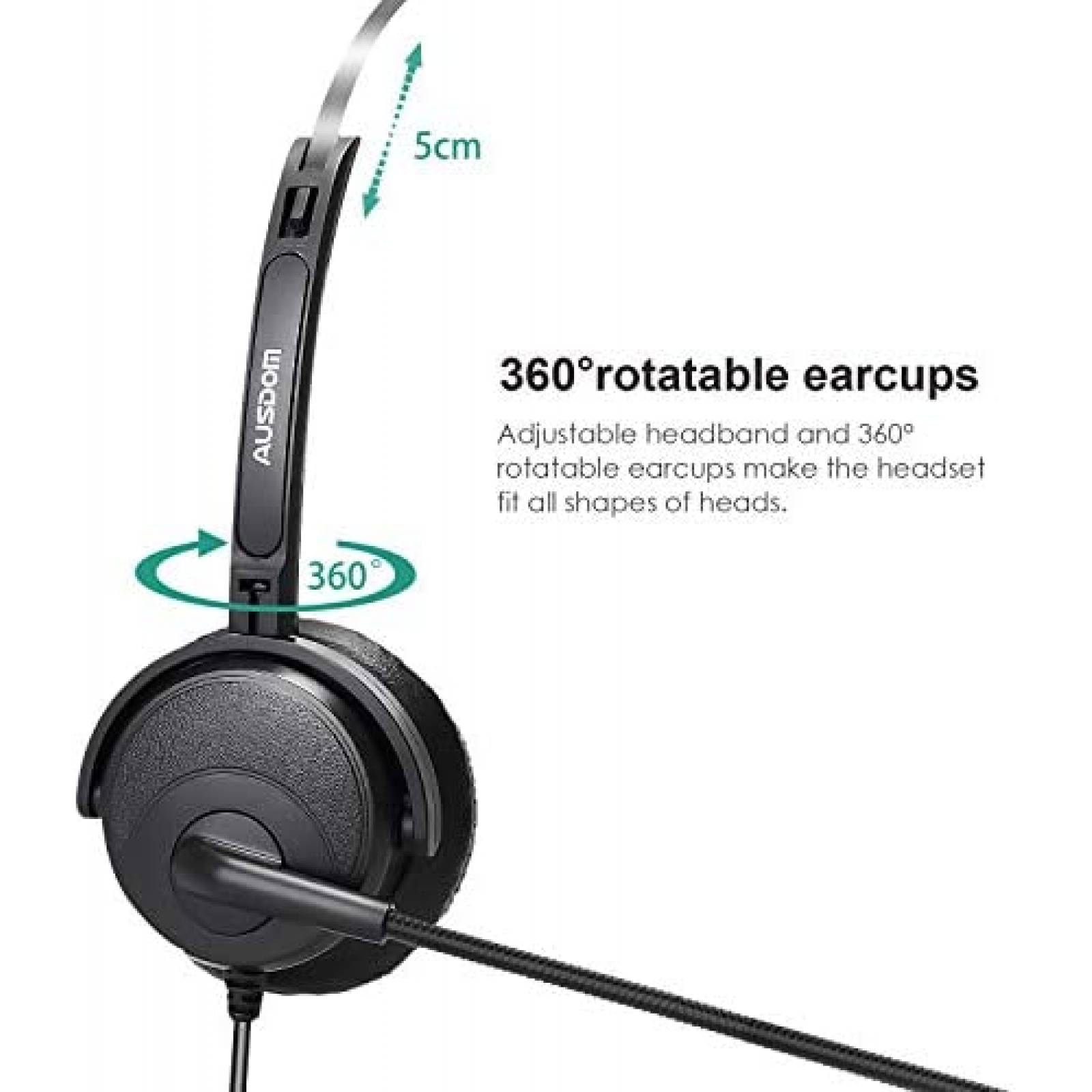 Camara Web AUSDOM AW635 FHD Mas Auriculares De PC -Negro