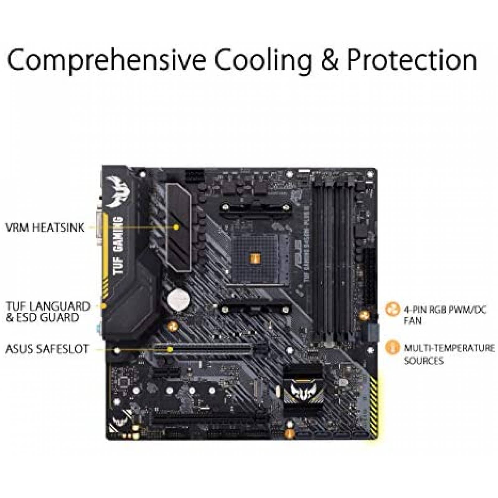 Motherboard ASUS B450M PLUS II Compatible con Ryzen 5000