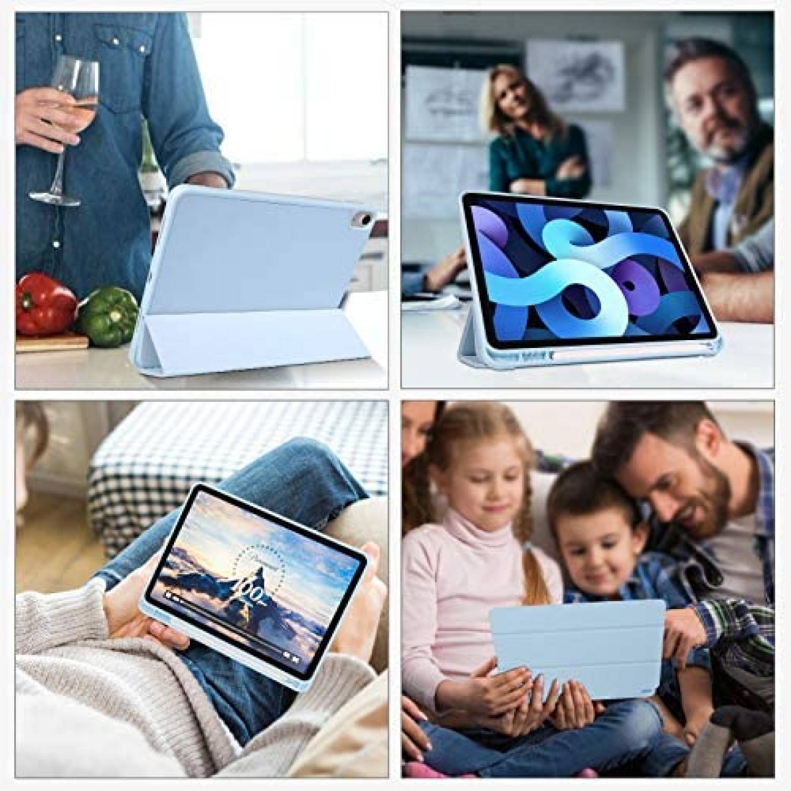 Funda para iPad Air 4 BENTOBEN con Sujetador de Lapiz -Azul