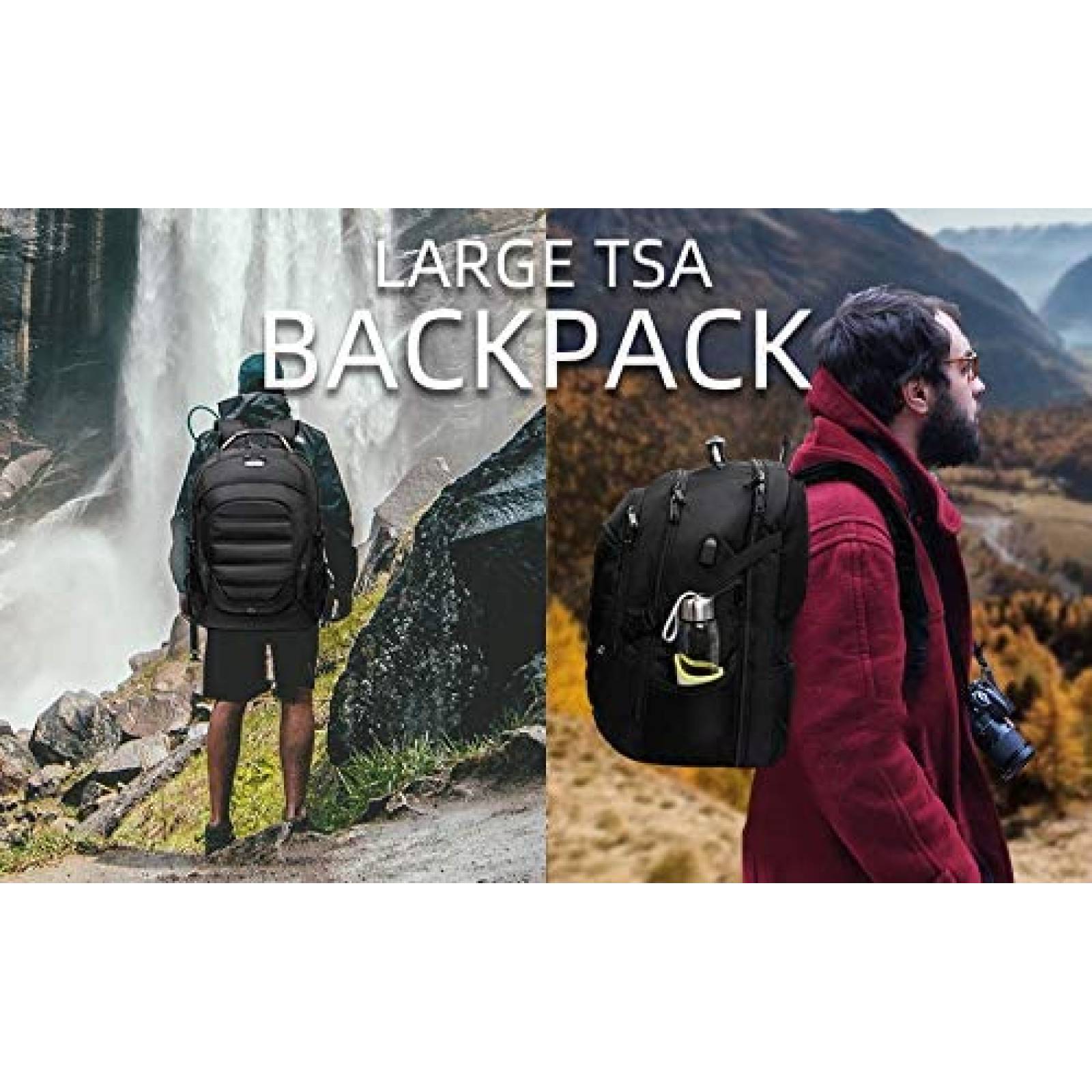 Mochila FreeBiz con puerto de carga USB de 50L -Negro