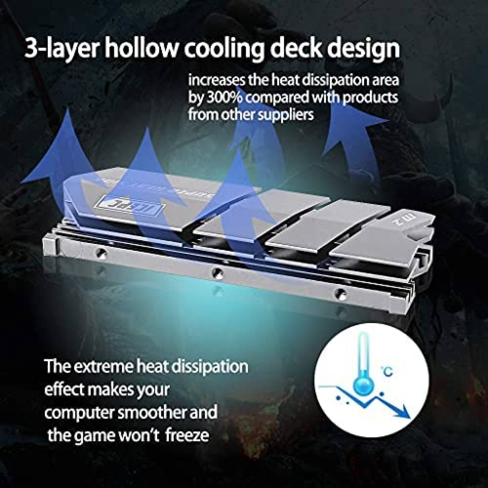 Disipador de calor icepc M.2 2280 SSD NVMe NGFF -Gris