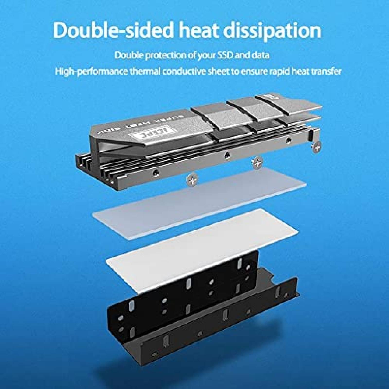 Disipador de calor icepc M.2 2280 SSD NVMe NGFF -Gris