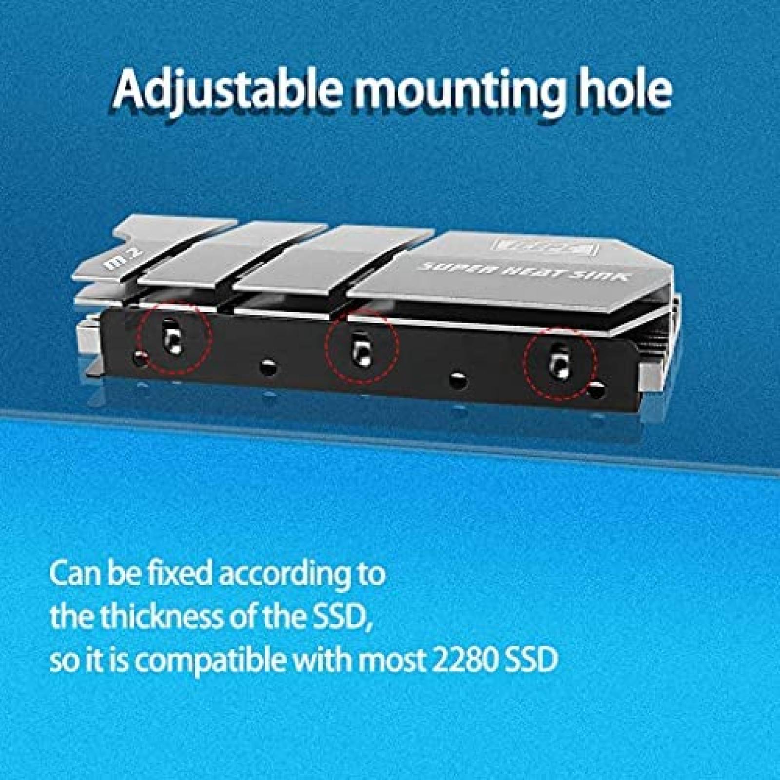 Disipador de calor icepc M.2 2280 SSD NVMe NGFF -Gris