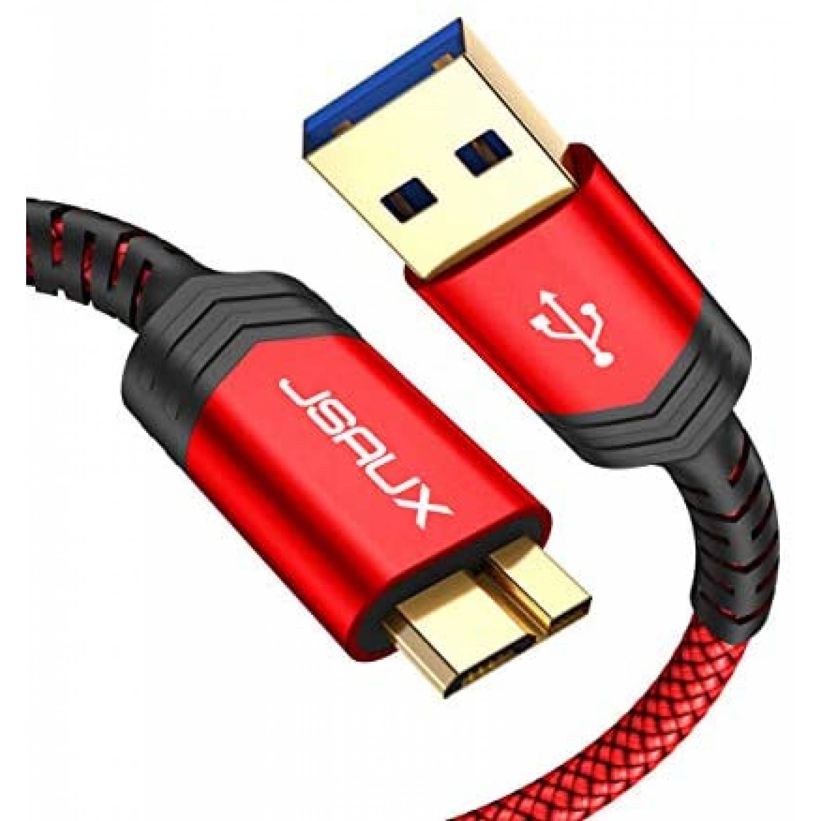 Cable de disco duro externo JSAUX USB 3.0 Paquete de 2 -Rojo