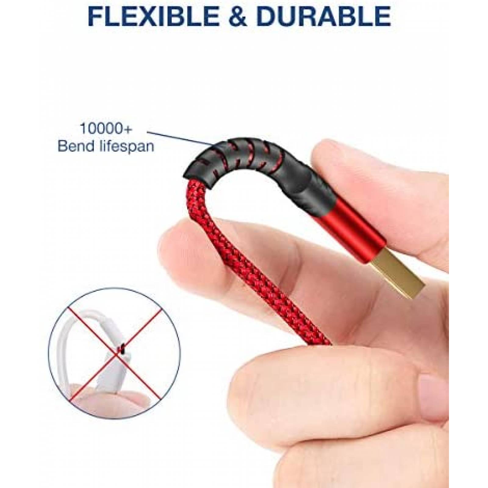 Cable de disco duro externo JSAUX USB 3.0 Paquete de 2 -Rojo