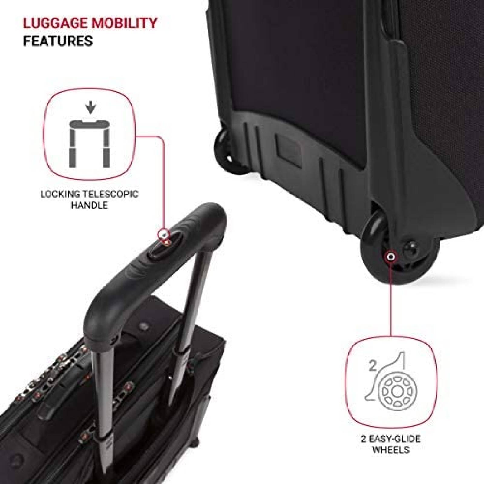 Maletin Wenger Granada Pro 15.6" con ruedas -Negro