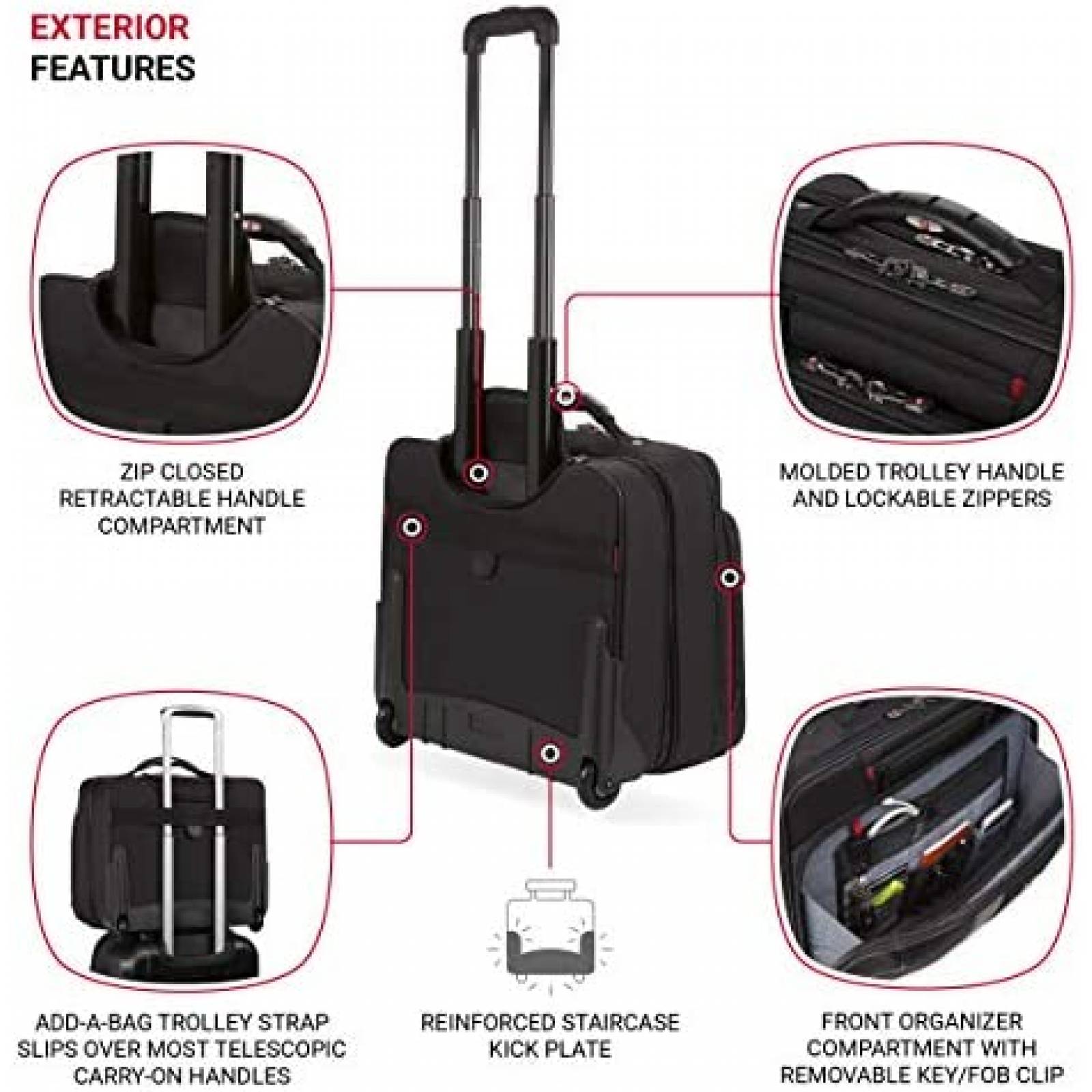 Maletin Wenger Granada Pro 15.6" con ruedas -Negro