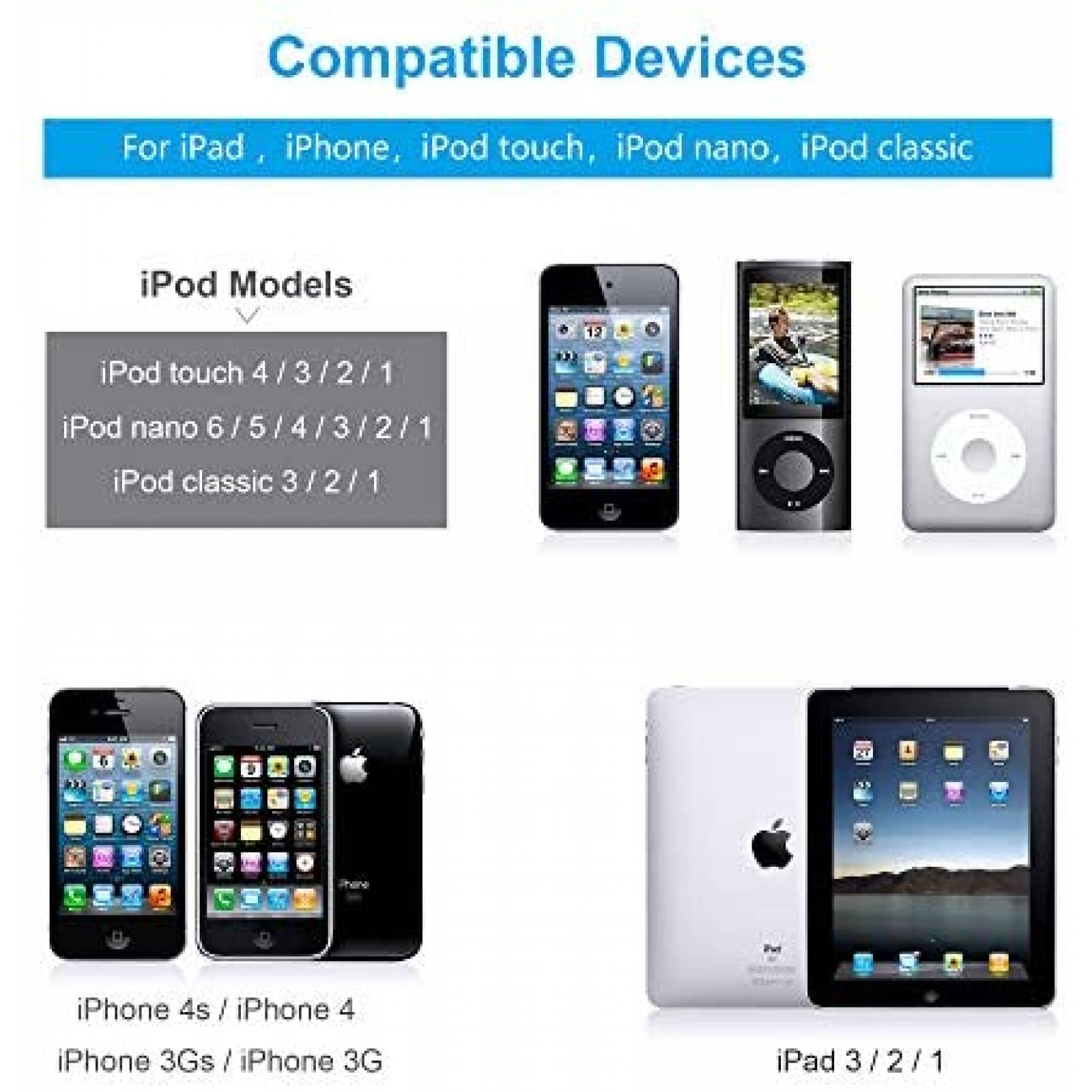 Cable AGVEE BB4S-BR02 6' 30 Pin Compatible Para iPhone 4