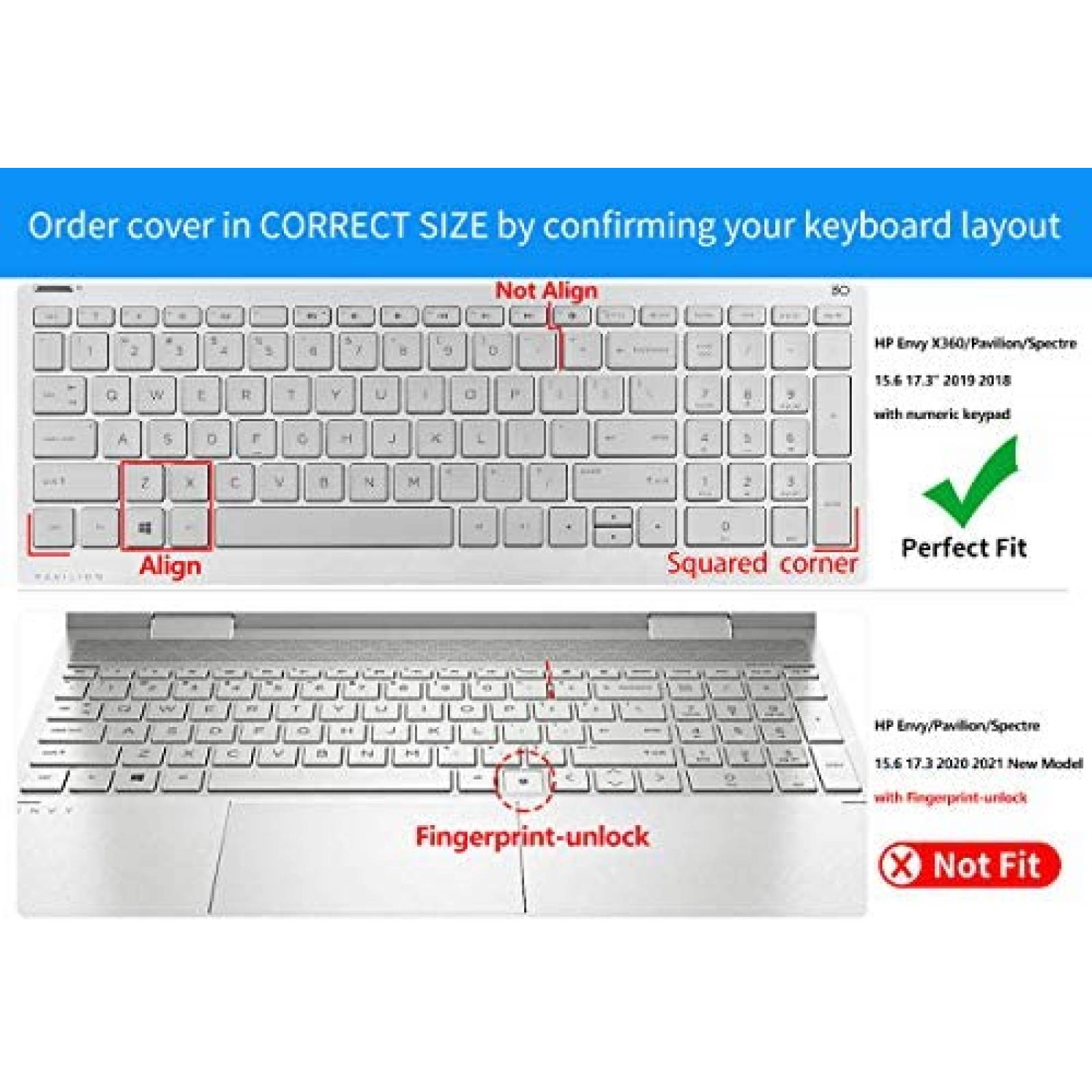 Cubre Teclado CaseBuy para Laptop HP 17.3'' -Negro