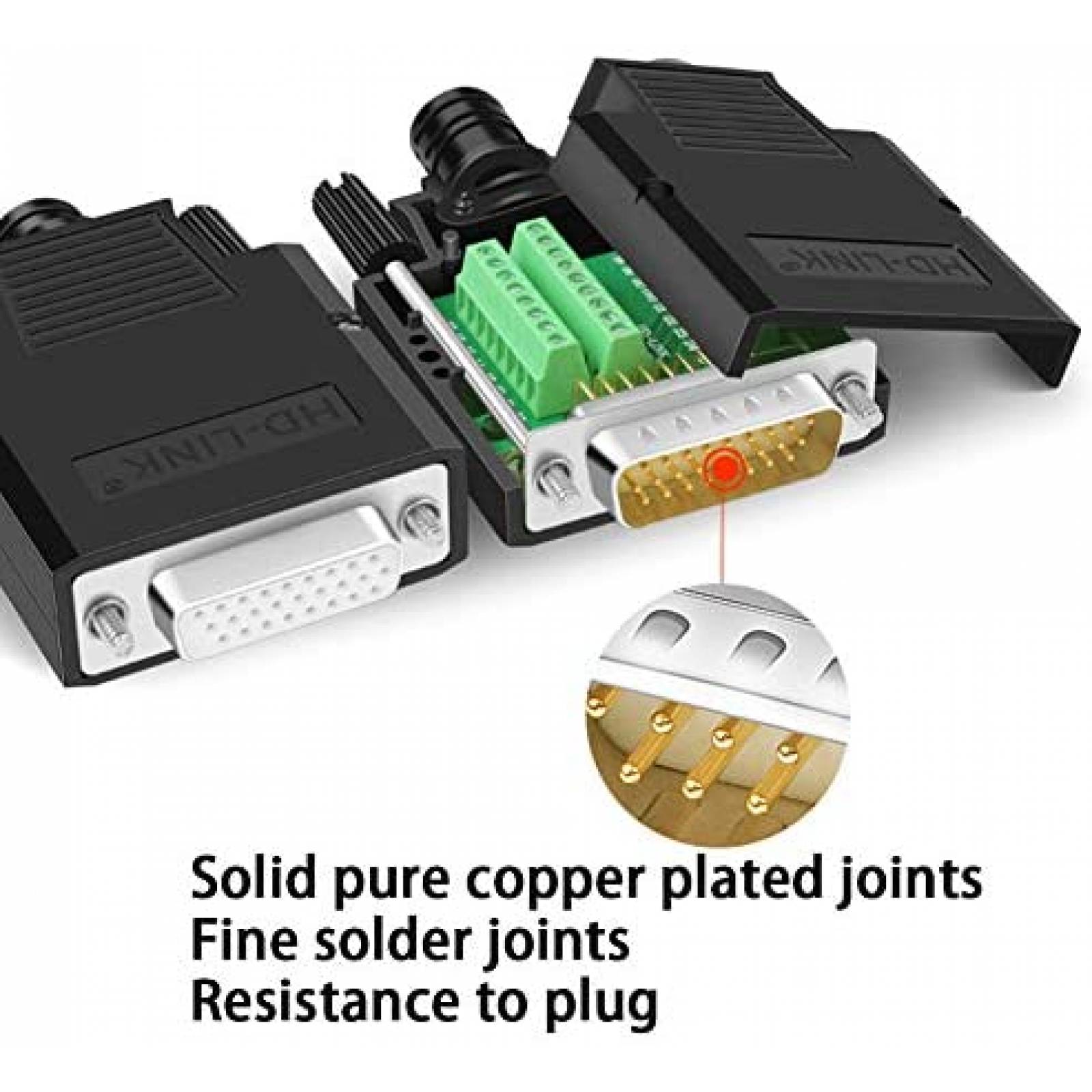 Conector de ruptura ANMBEST DB26 sin soldadura RS232 -Negro