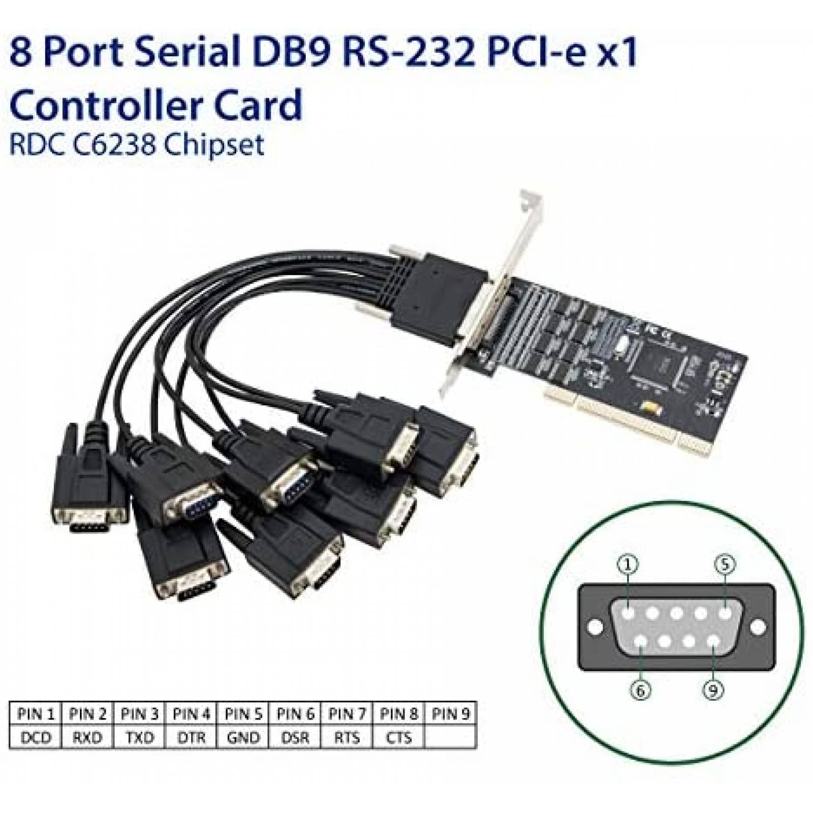 Tarjeta controladora PCI IO CREST SI-PCI15068 8 Puertos