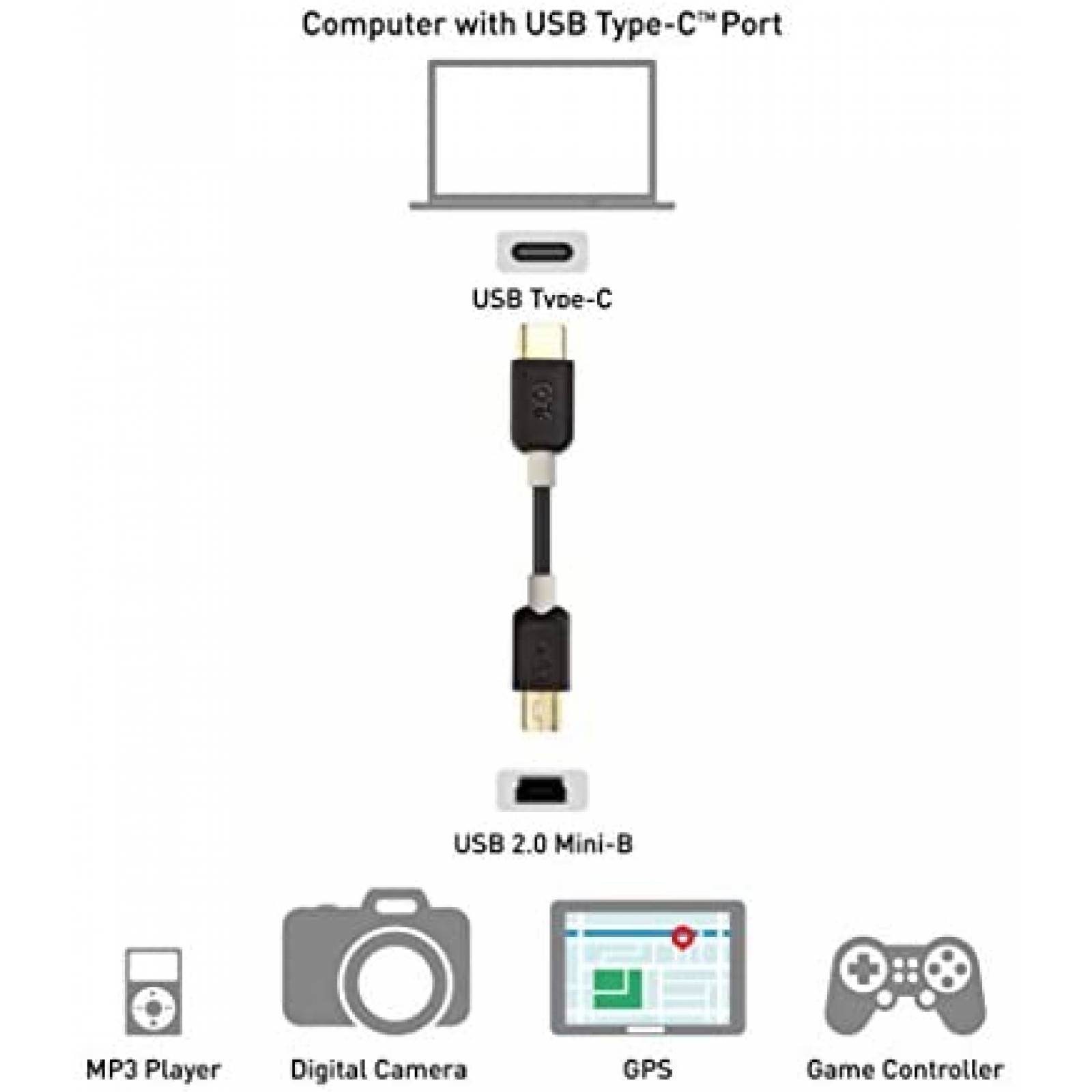 Cable USB Cable Matters USB C a Mini USB de 3.3 Pies -Negro