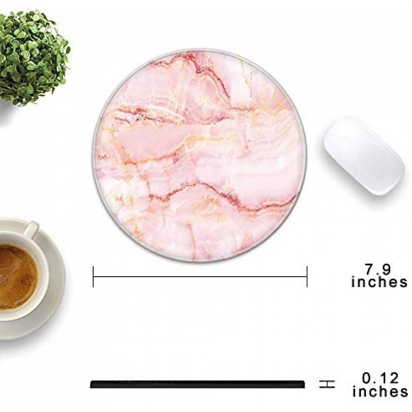 Mouse Pad Brand de 7.9'' x 7.9 x 0.12'' -Rosa Marmol