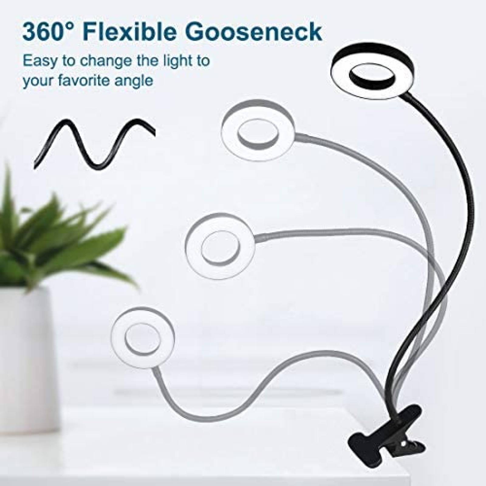 Anillo de luz XBUYEE Cuello de cisne 10 Niveles de brillo