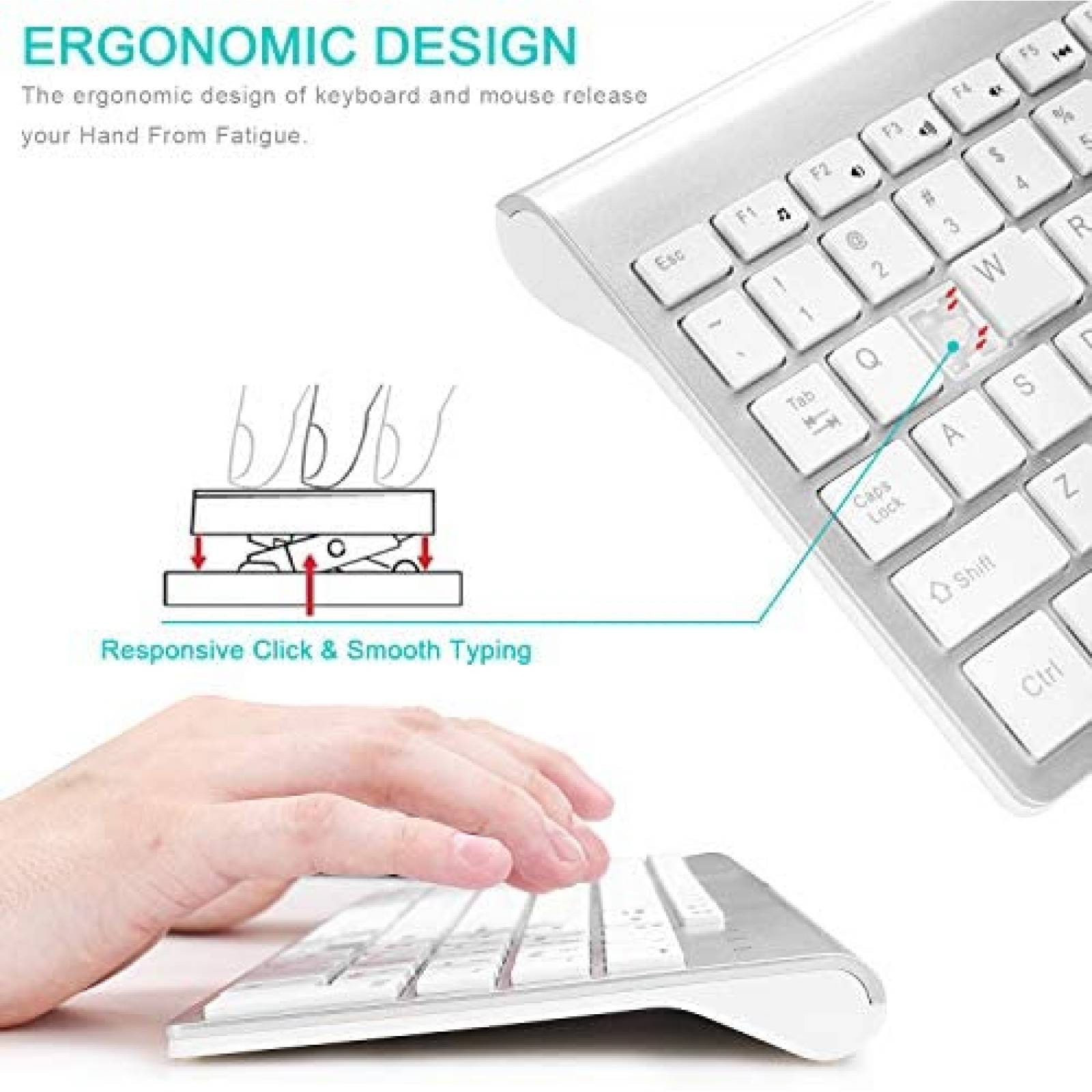 Teclado Ibera IB22Keyboard and Mouse inalambrico compacto