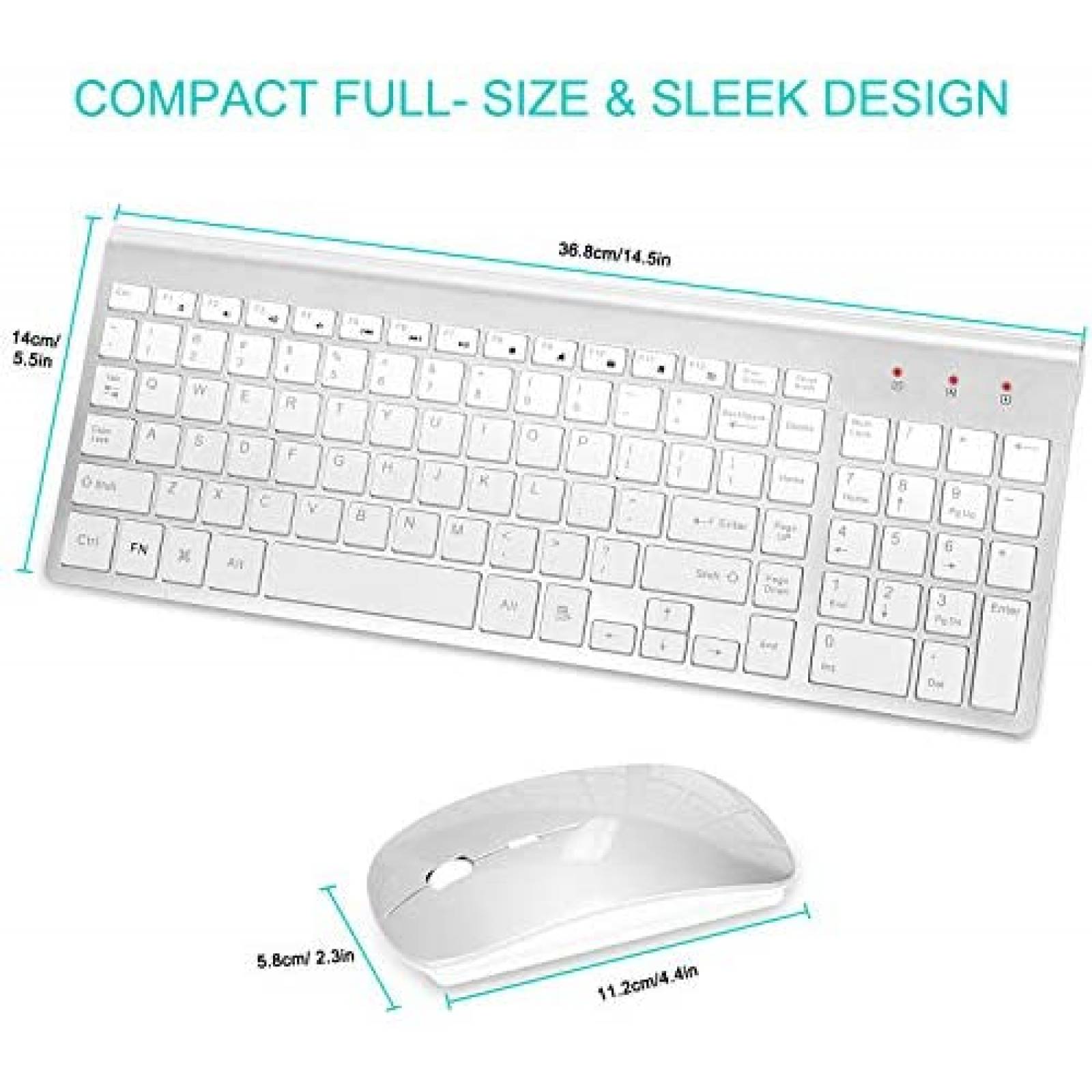 Teclado Ibera IB22Keyboard and Mouse inalambrico compacto