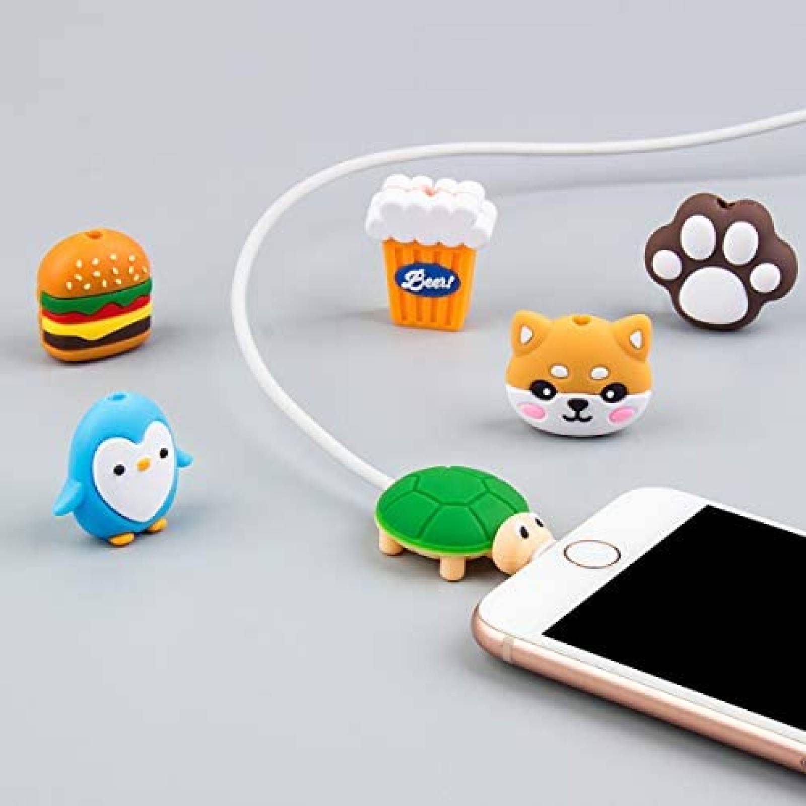 Protector de cable para el iPhone con forma de animalitos