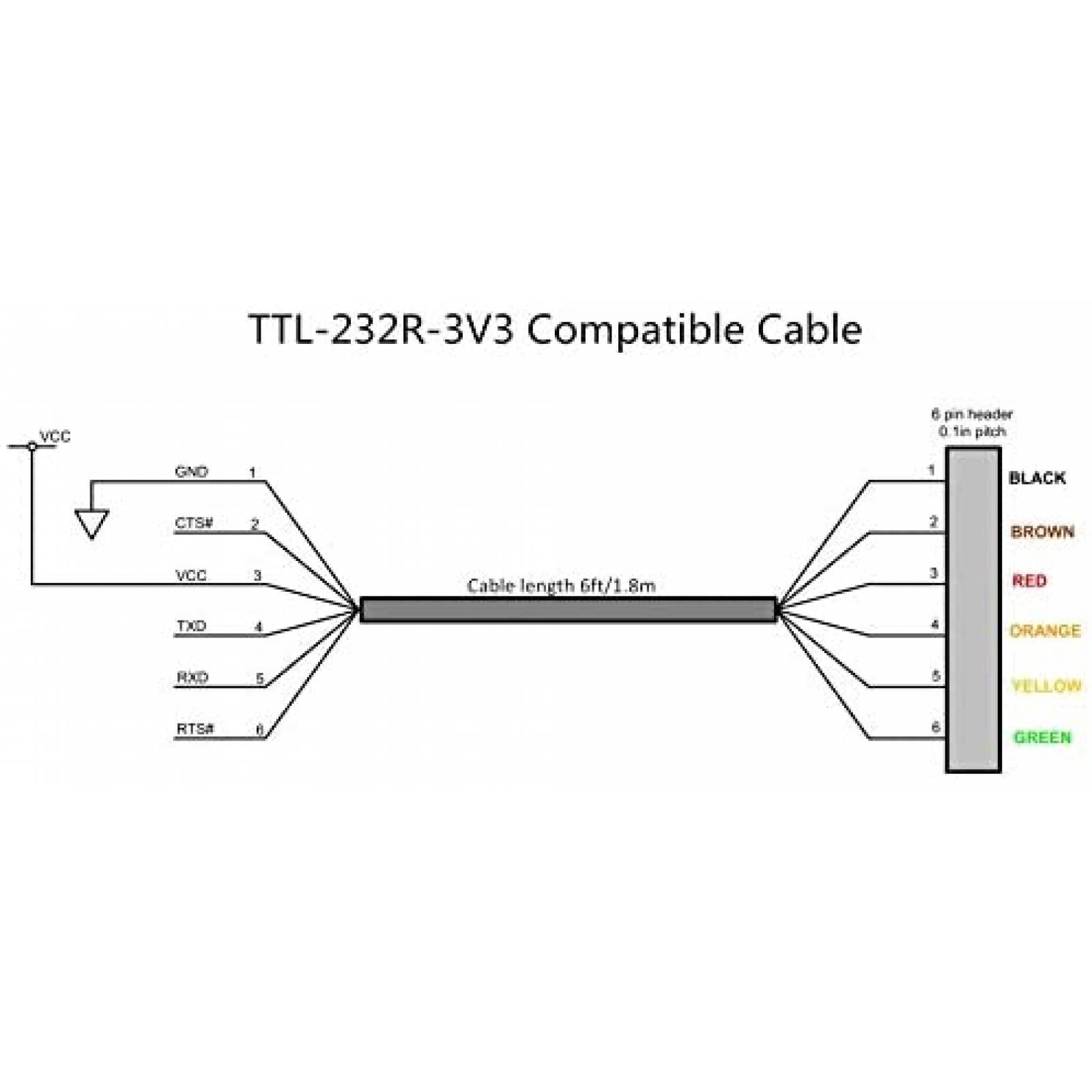 Adaptador USB Moyina USB a TTL Serie 3.3V UART -Negro