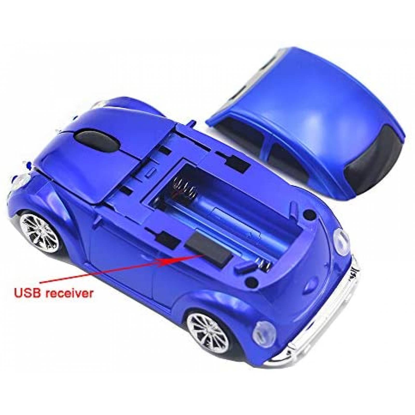 Mouse Ai5G Carro Inalambrico VW Car USB LED 2.4GHz -Azul