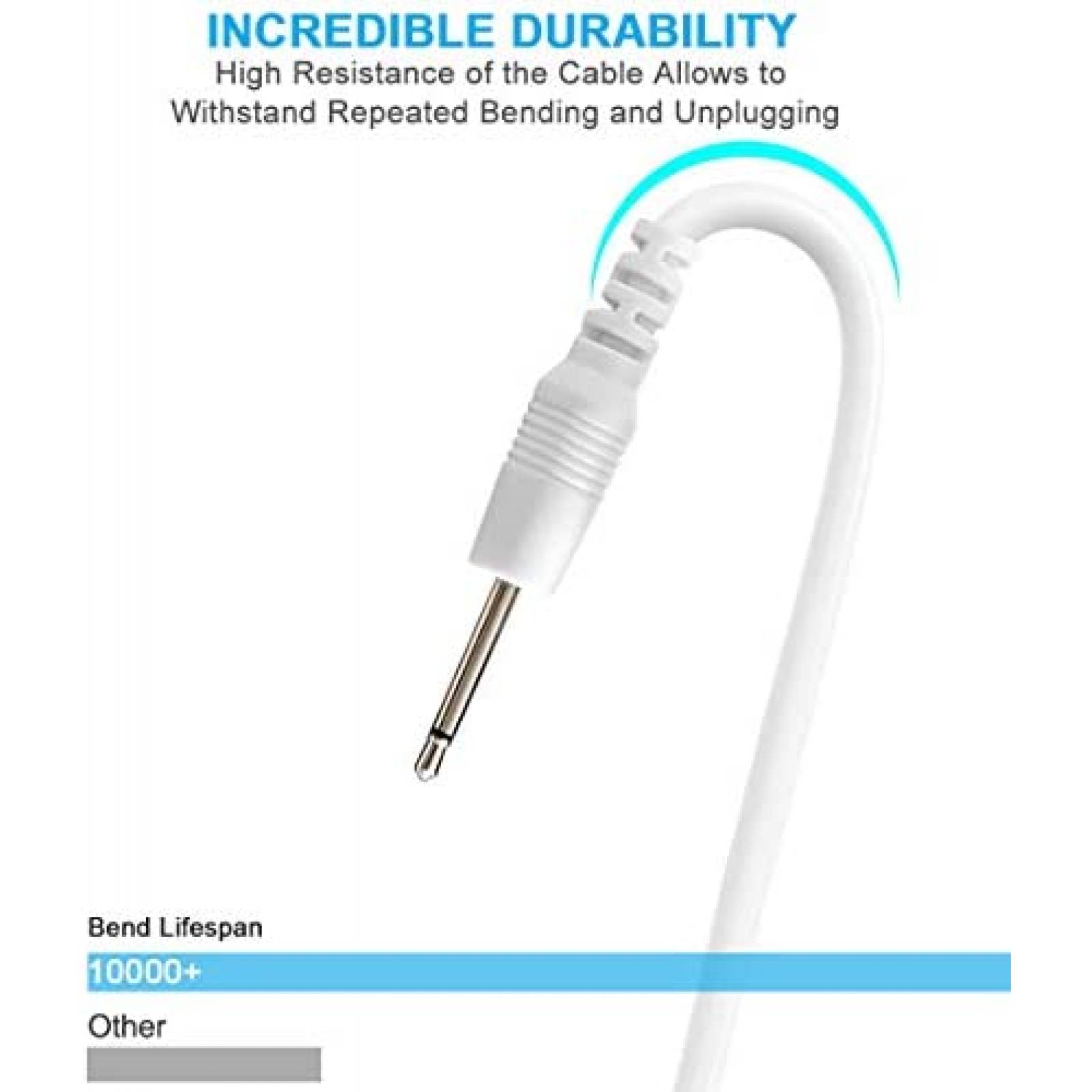 Cable cargador SCOVEE USB DC 2.5mm Mini carga rapida -Blanco