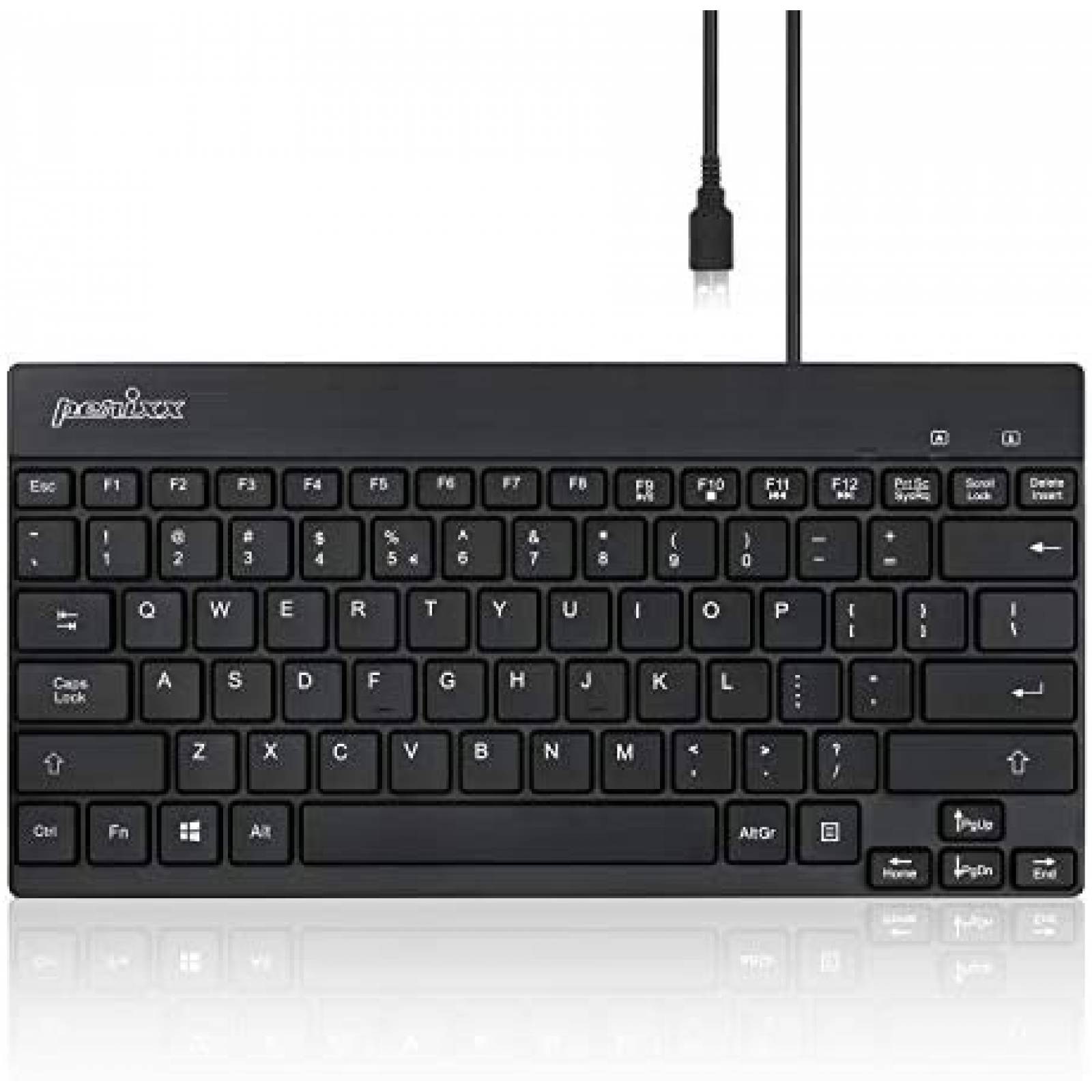 Teclado Perixx PERIBOARD-426 Mini USB Ingles -Negro