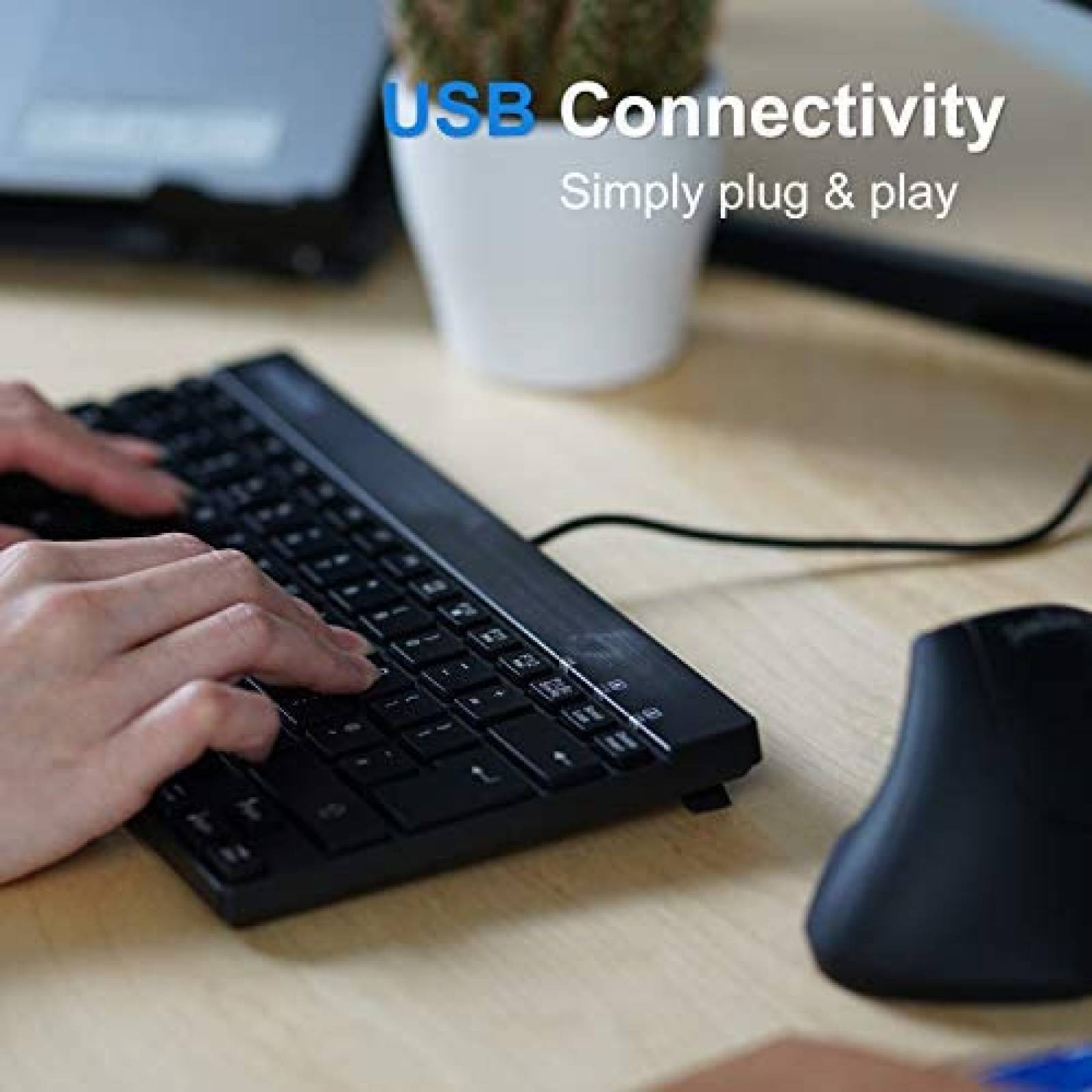 Teclado Perixx PERIBOARD-426 Mini USB Ingles -Negro