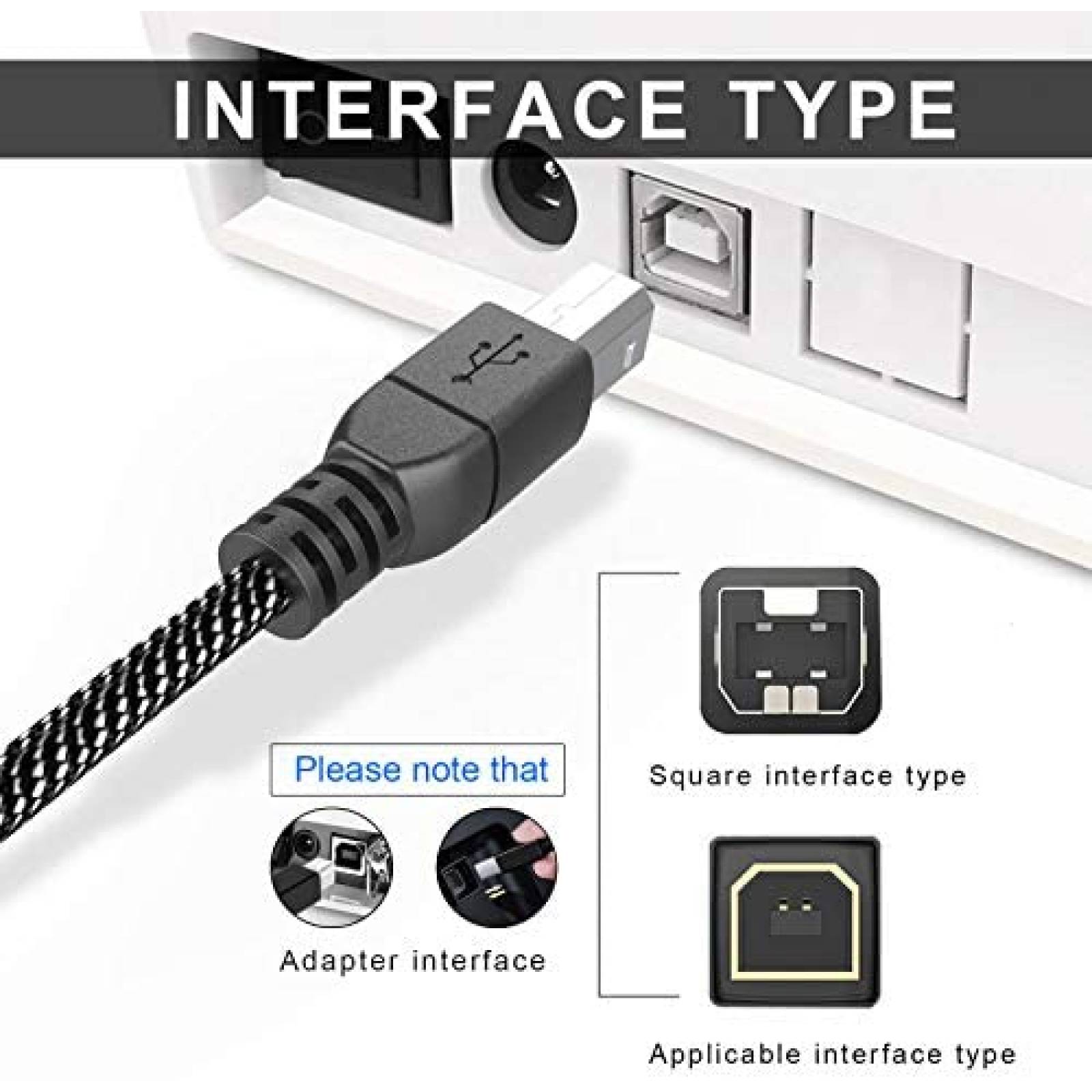 Cable De Impresora MOSWAG USB 3m Para DELL Canon HP Epson