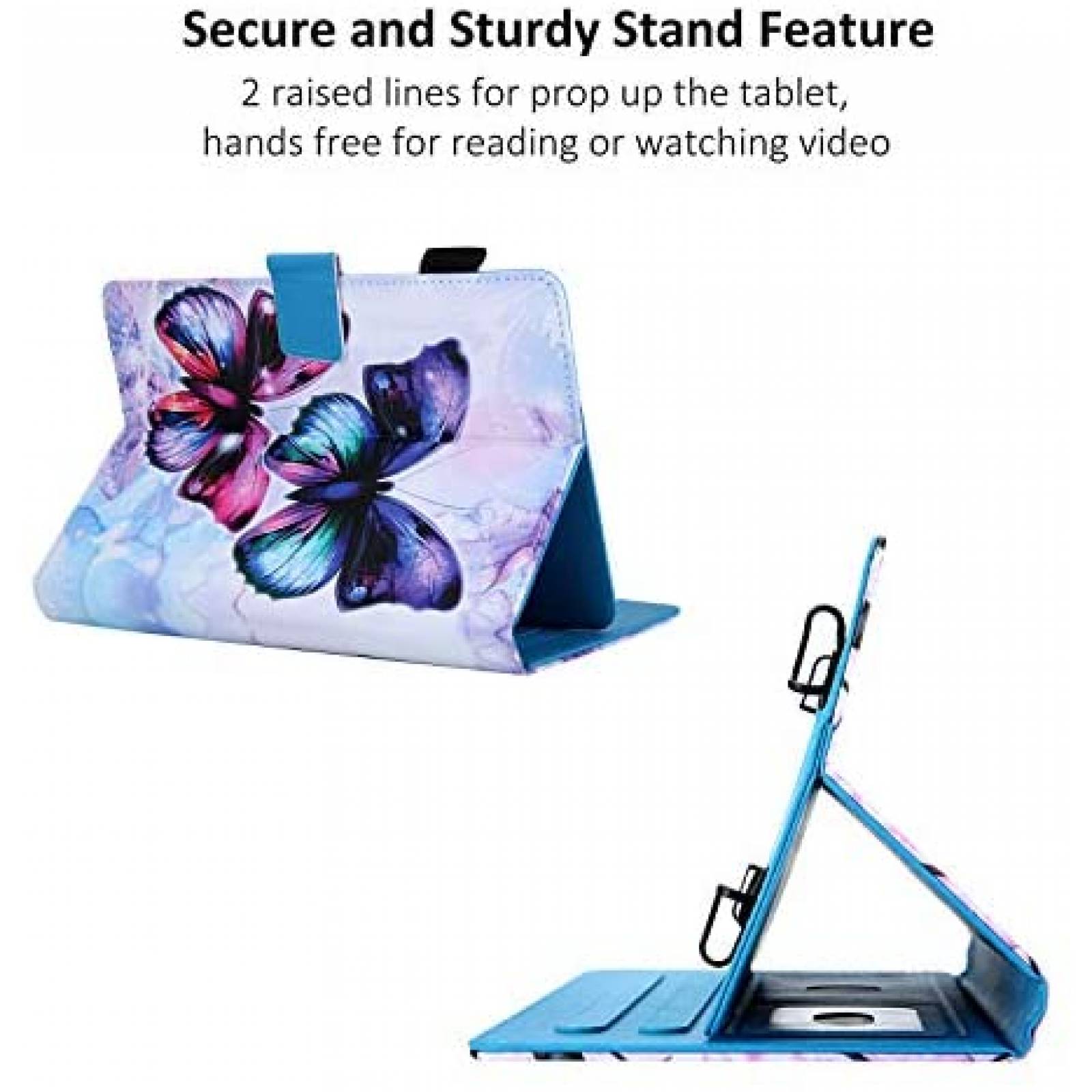 Funda Dteck Para Tablet 9.6-10.5'' Dibujo Mariposa -Morado
