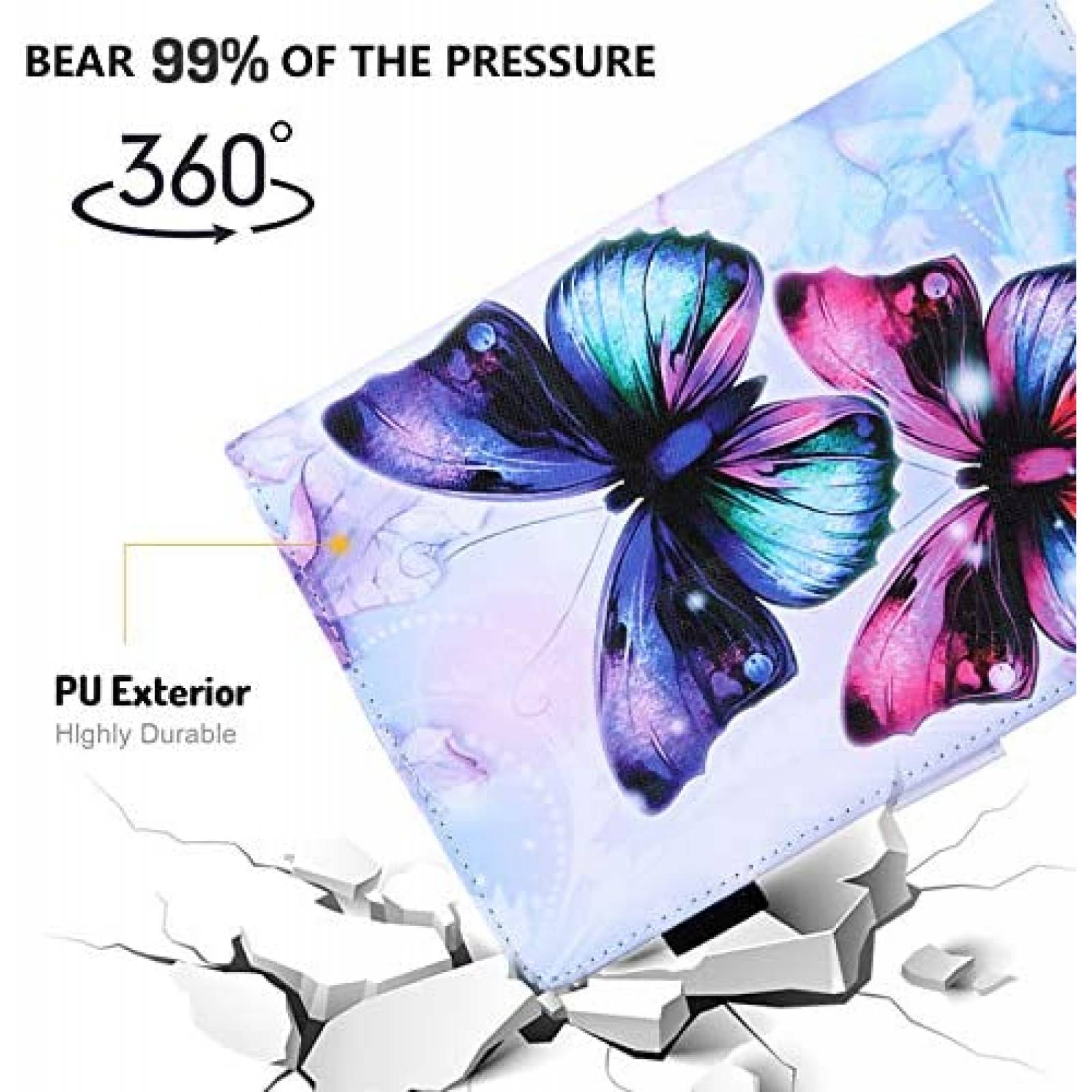 Funda Dteck Para Tablet 9.6-10.5'' Dibujo Mariposa -Morado