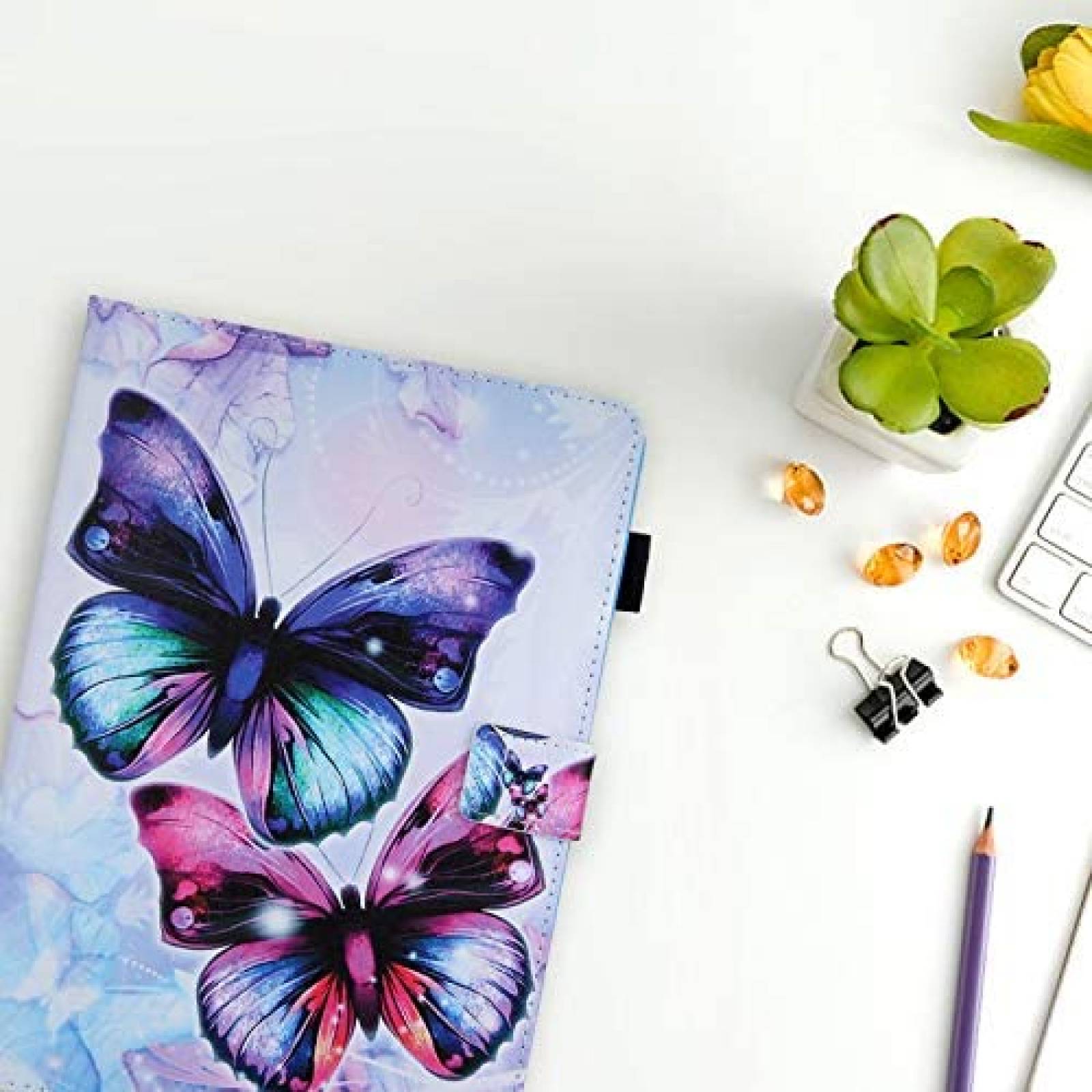 Funda Dteck Para Tablet 9.6-10.5'' Dibujo Mariposa -Morado