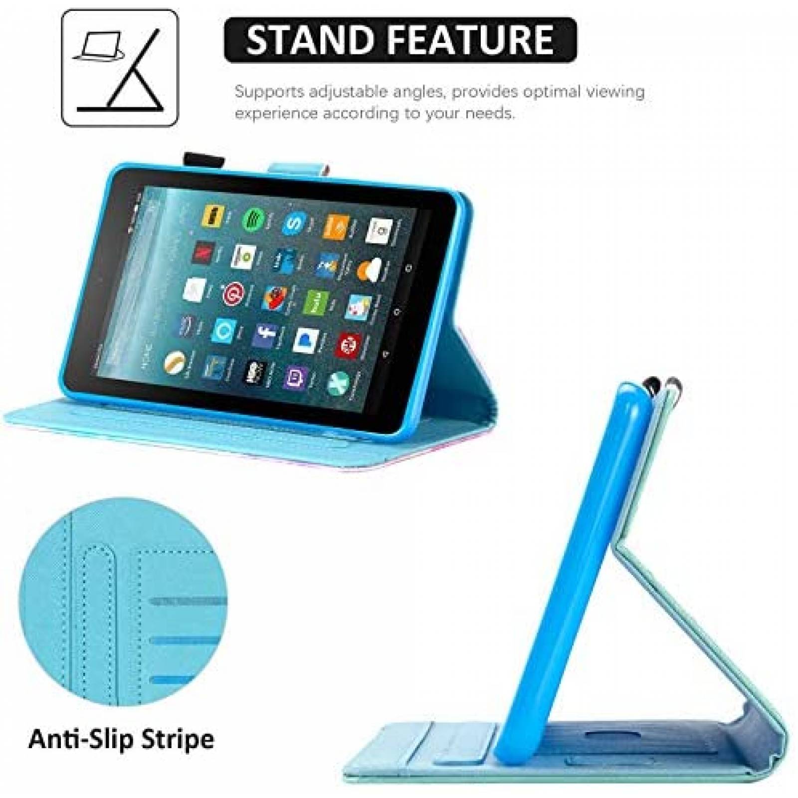 Funda para Tablet Dteck Galaxy 7'' Cuero PU para Fire 7