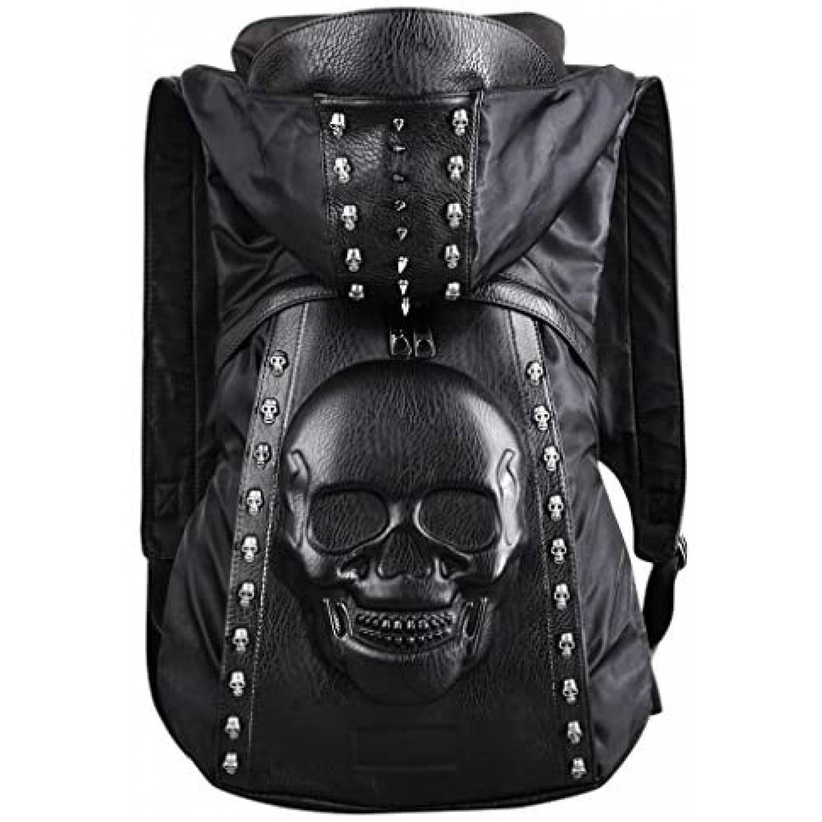 Mochila USAMYNA de Calavera con Diseño Multicapa -Negro