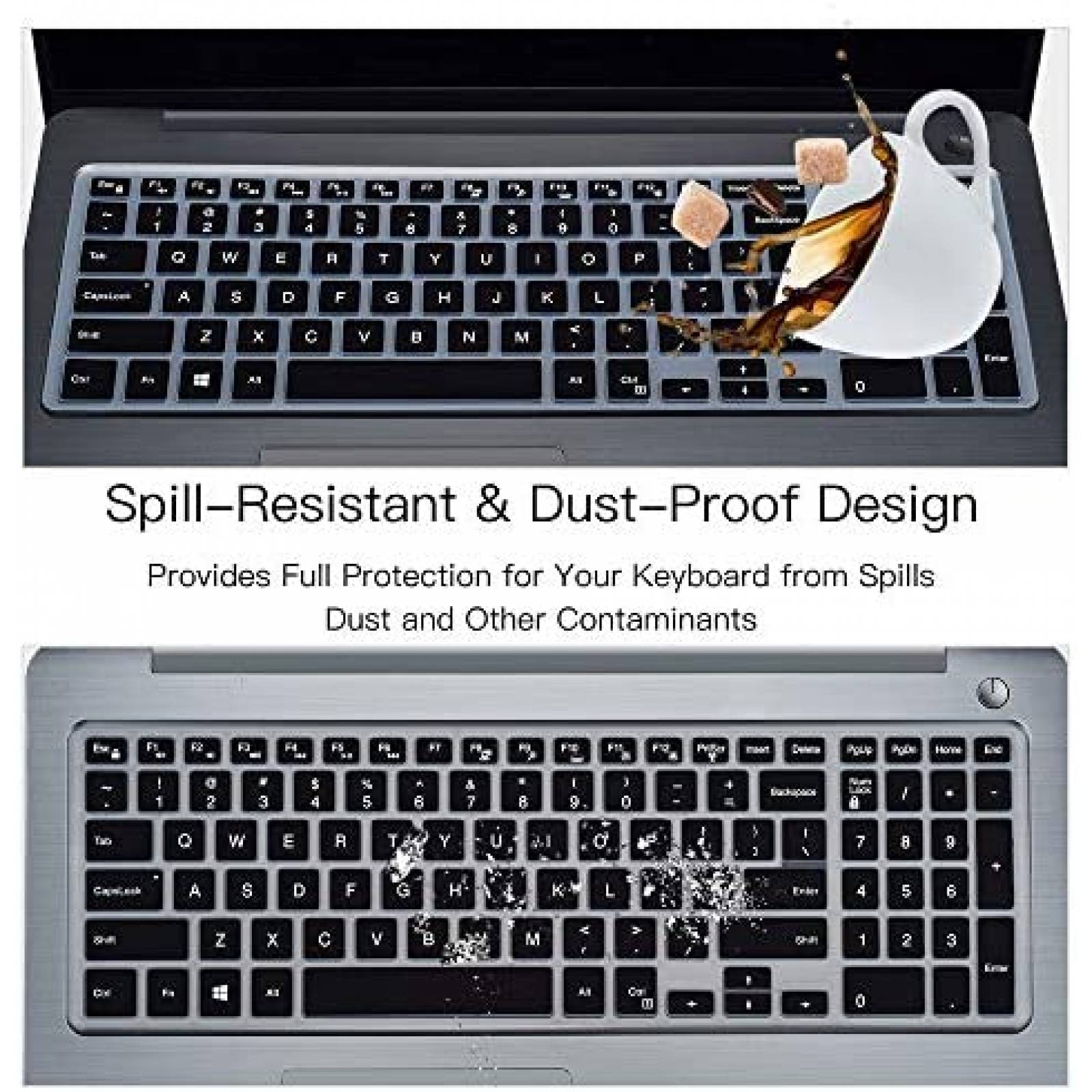 Protector de Teclado ImComor para Dell G3 G5 G7 15.6" -Claro