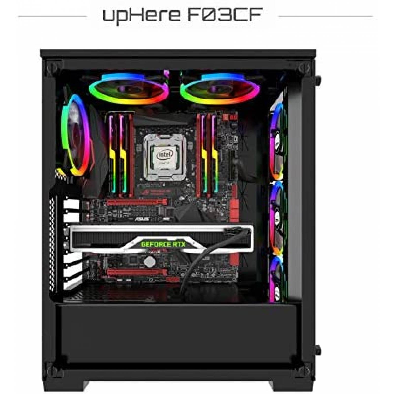 Ventilador para PC UpHere F03CF de 120mm 3 Pzs -Negro