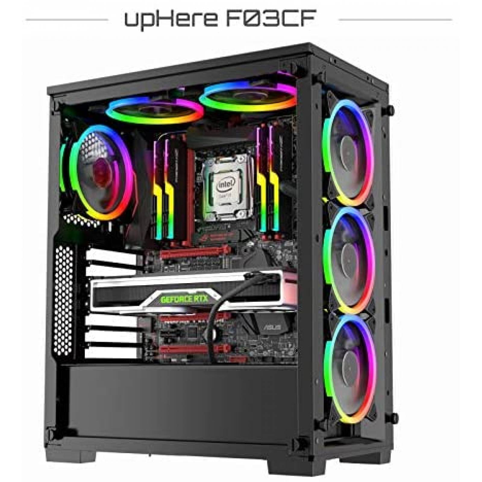 Ventilador para PC UpHere F03CF de 120mm 3 Pzs -Negro