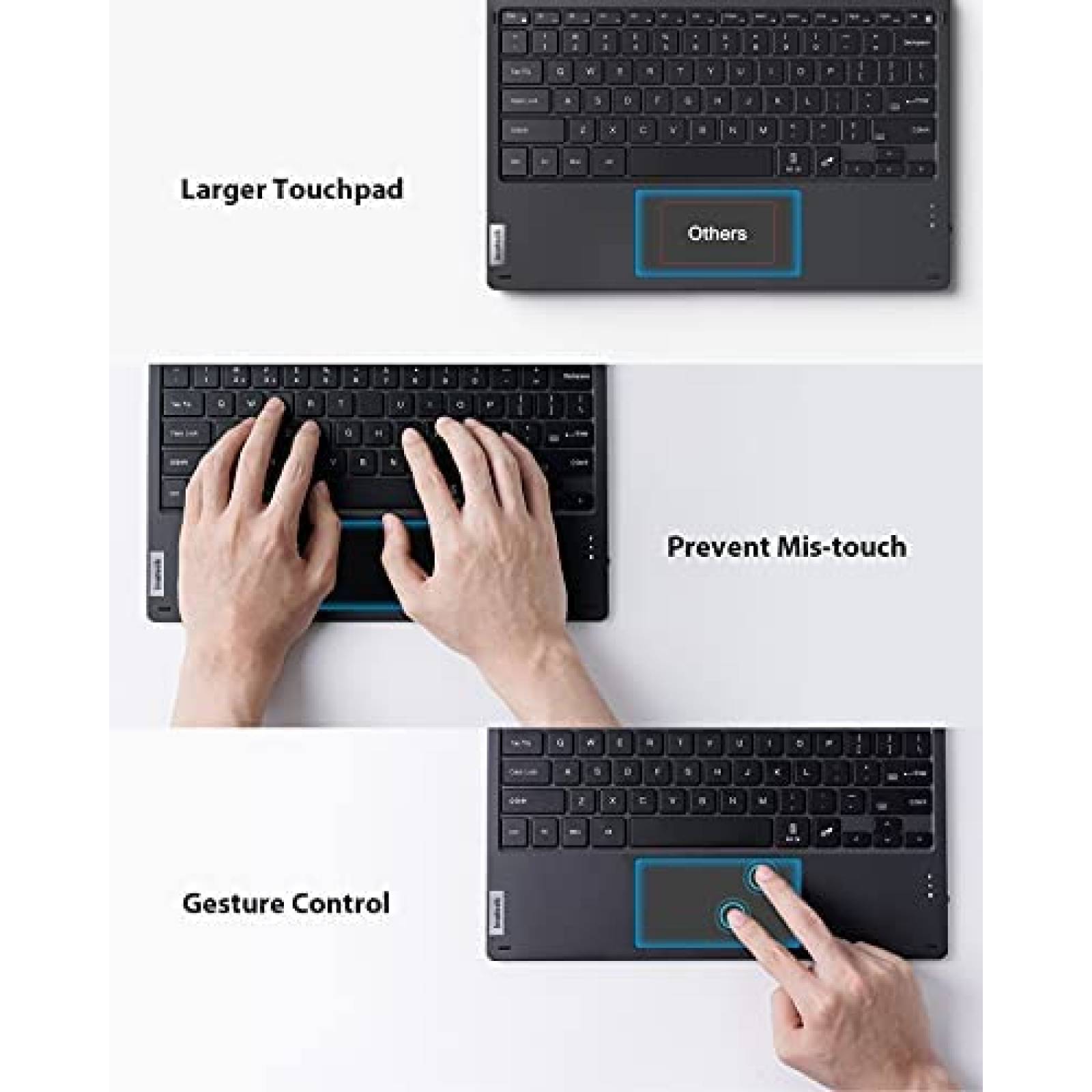 Teclado Inateck Bluetooth Retroiluminado para Surface Pro 7